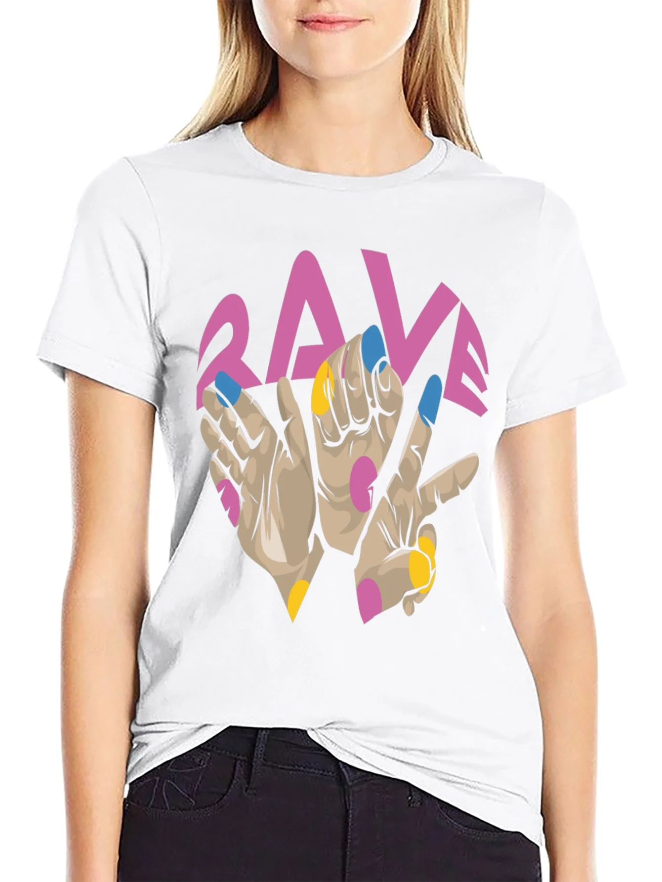 Rave Hand Graphic Black T-Shirt