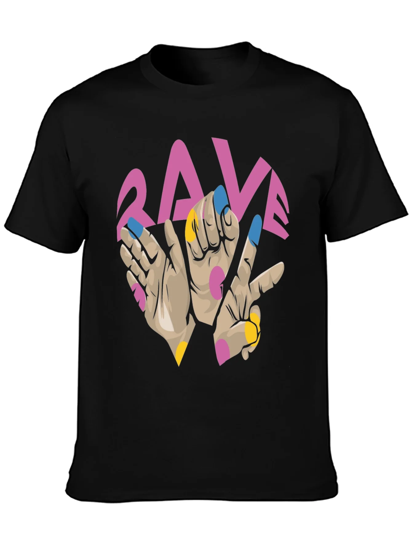 Rave Hand Graphic Black T-Shirt