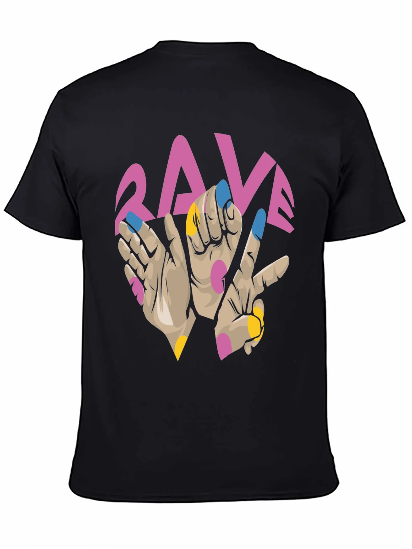 Rave Hand Graphic Black T-Shirt