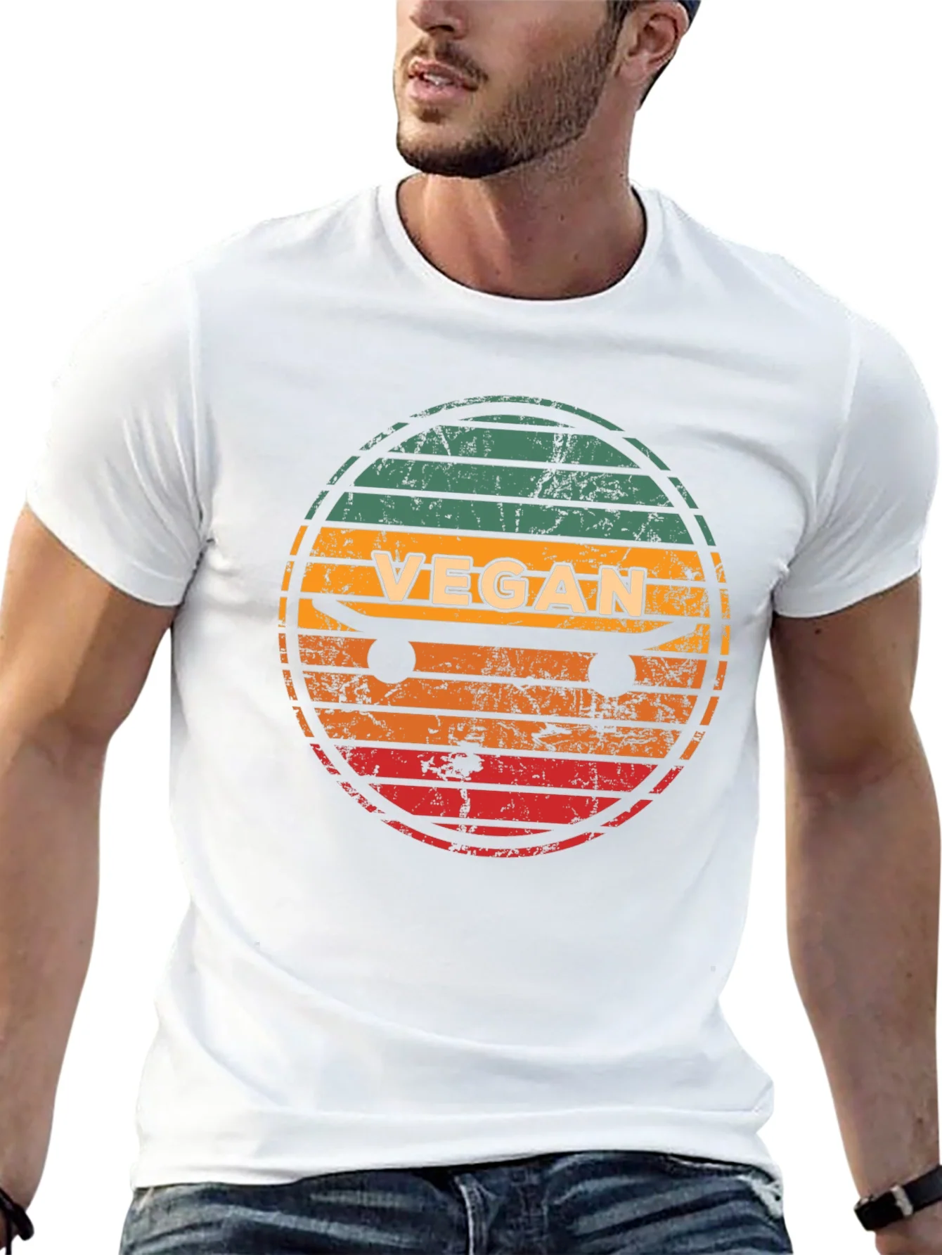 Vegan Skateboard T-Shirt - Retro Style Tee
