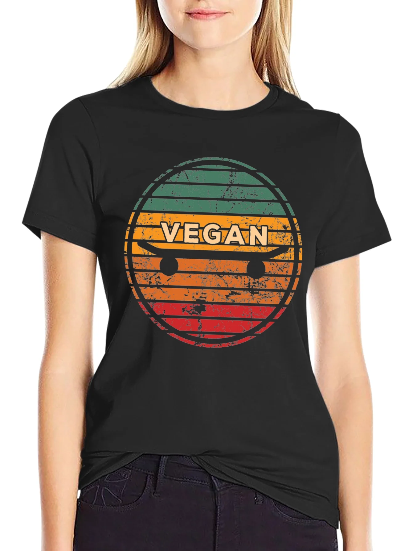 Vegan Skateboard T-Shirt - Retro Style Tee
