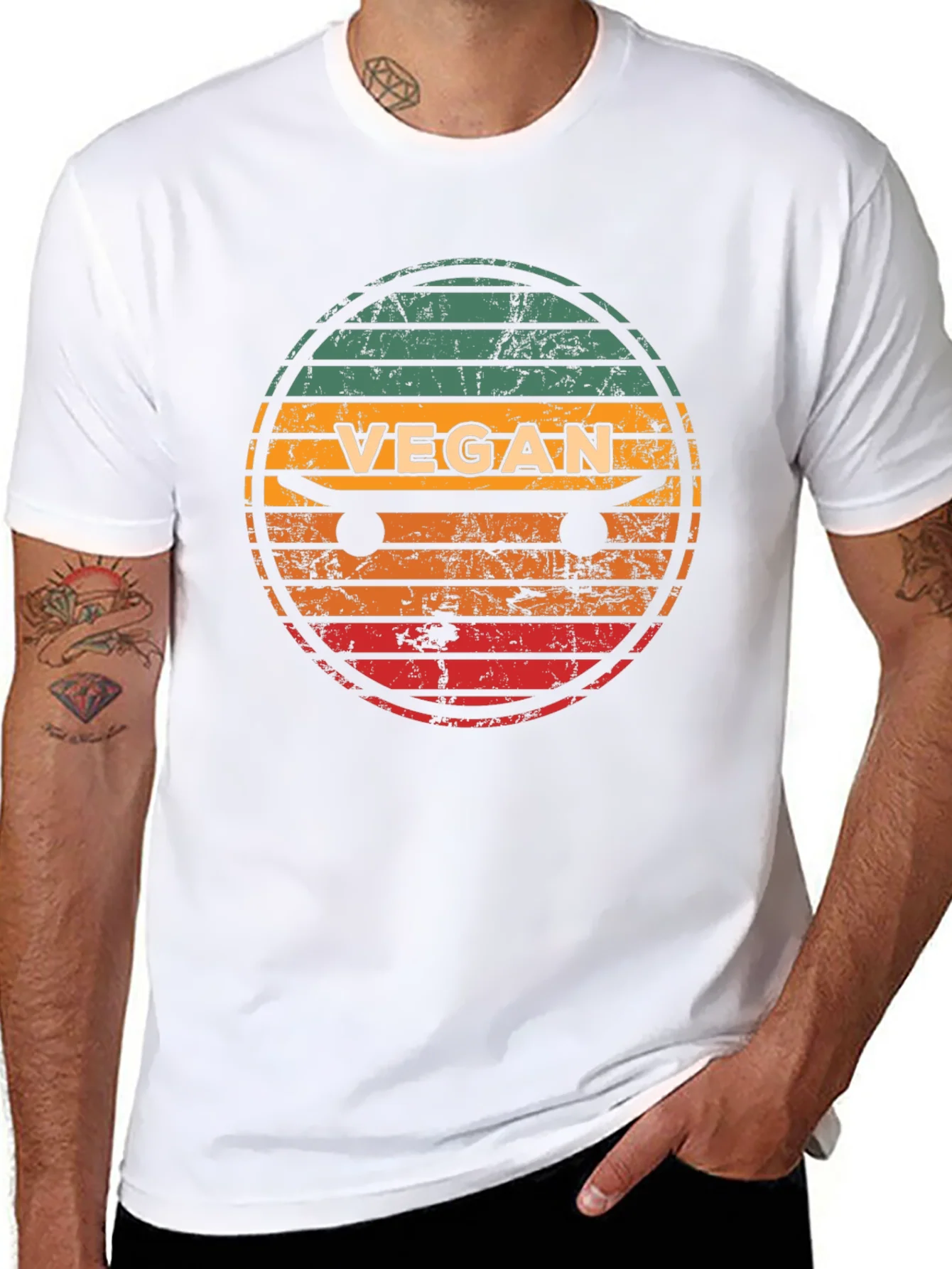 Vegan Skateboard T-Shirt - Retro Style Tee