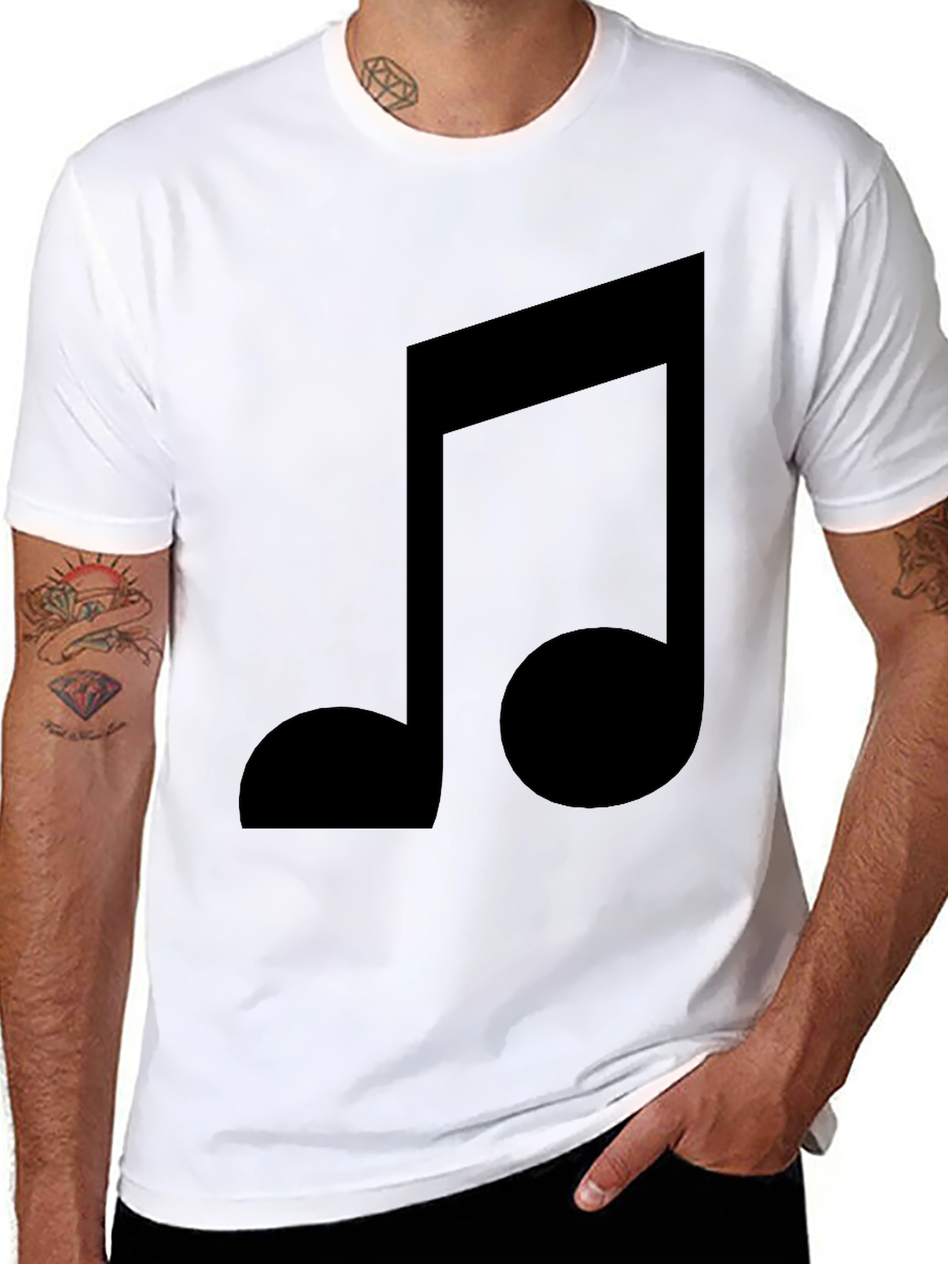 Music Note Graphic Black T-Shirt