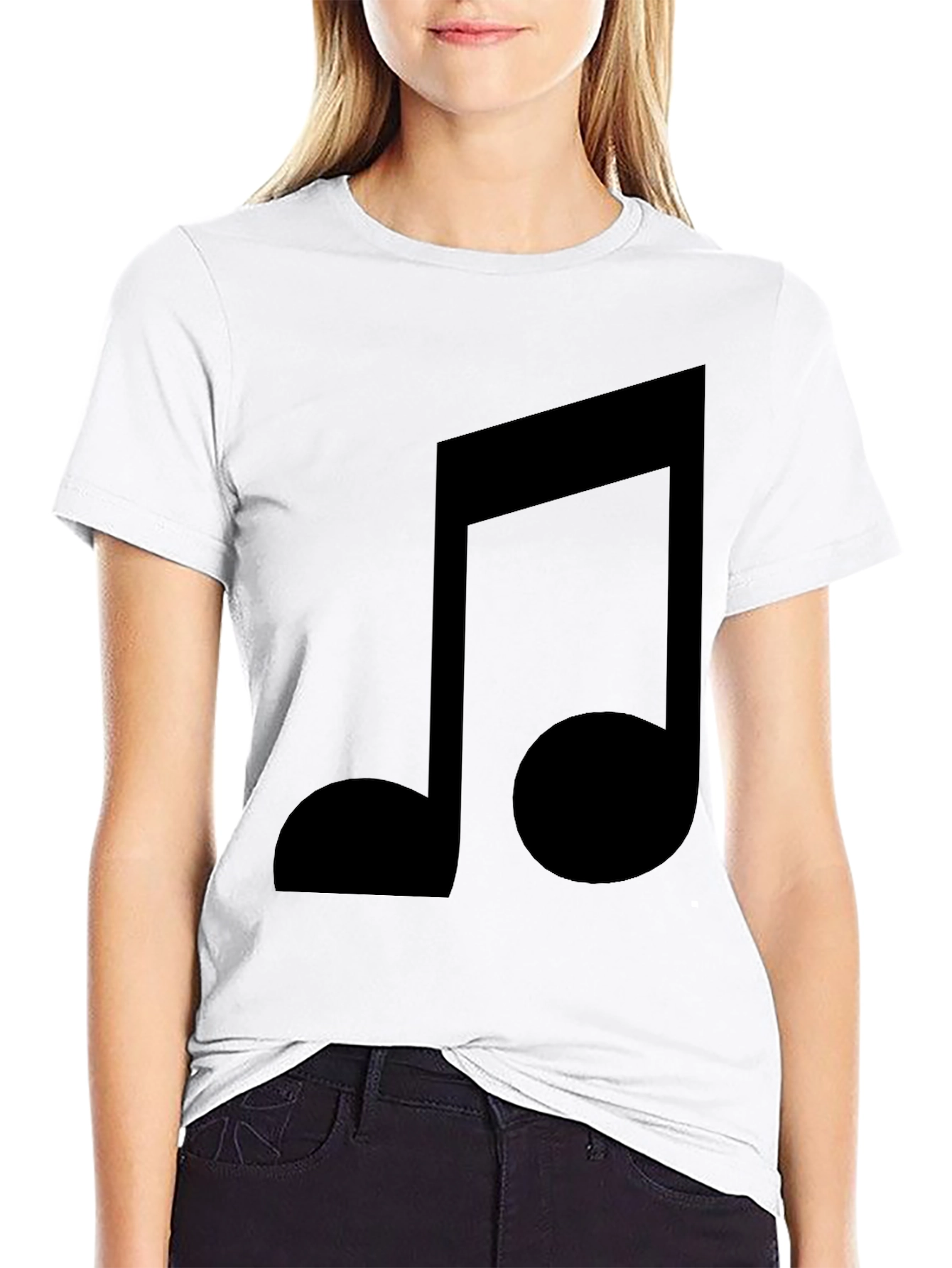 Music Note Graphic Black T-Shirt