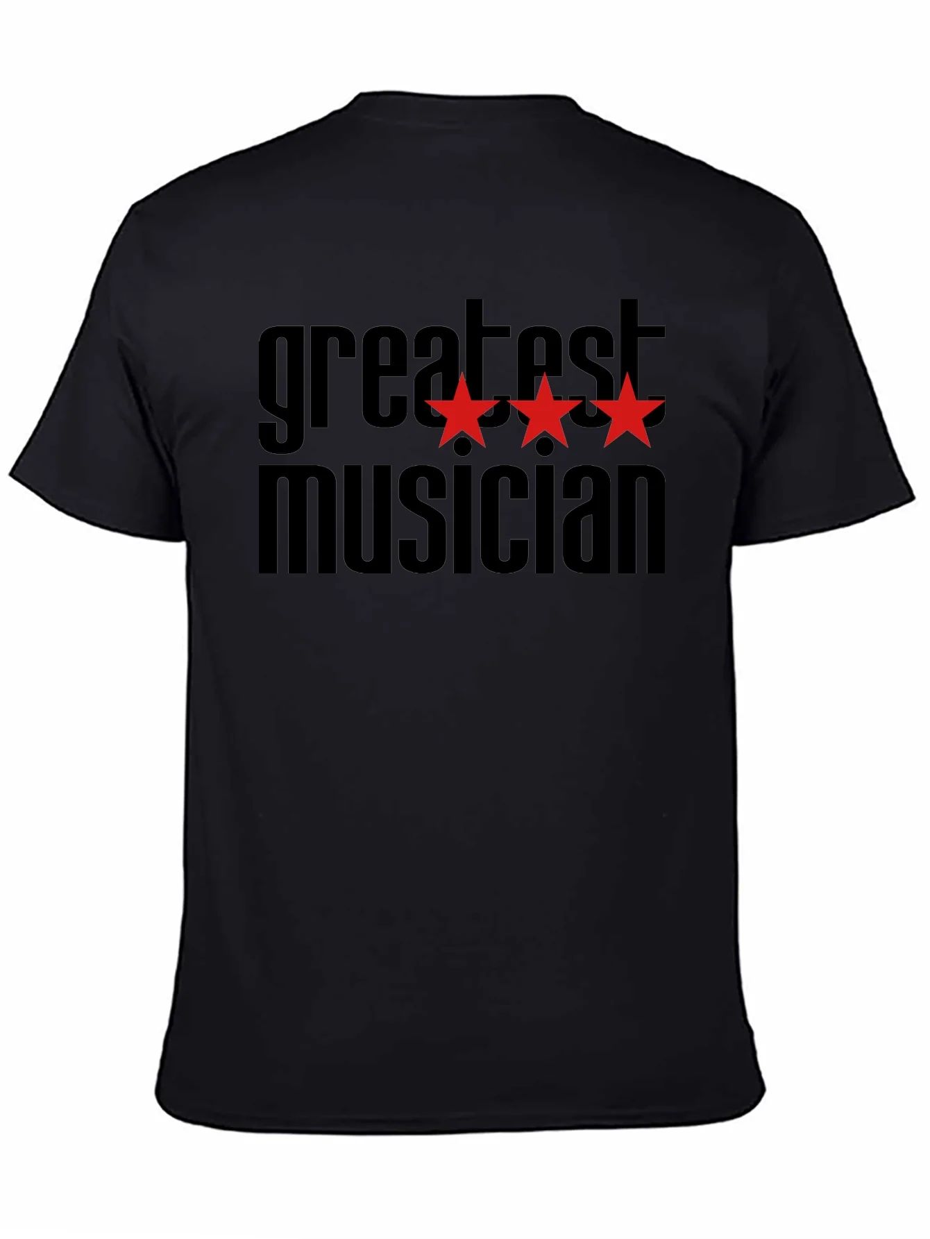 Greatest Musician Black T-Shirt with Red Stars