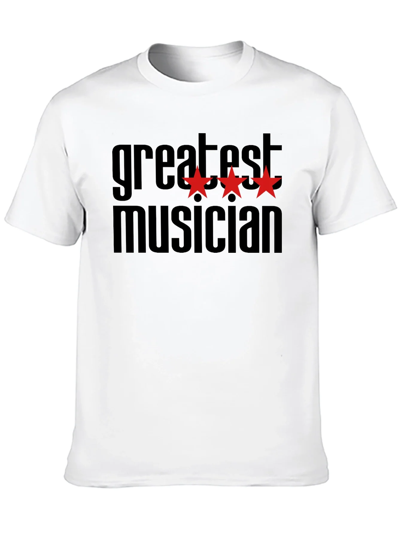 Greatest Musician Black T-Shirt with Red Stars