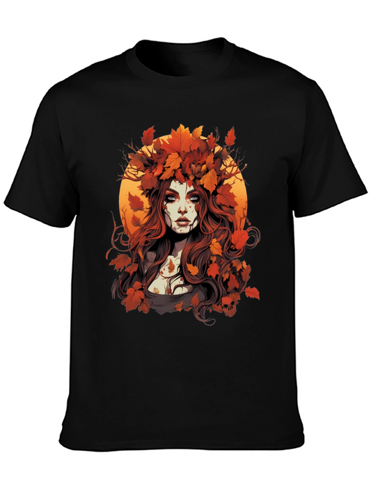 Autumn Maiden Graphic Tee - Mens Black T-Shirt