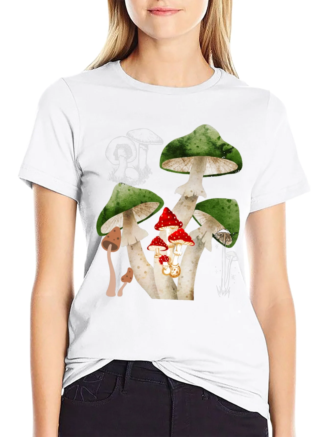 Mushroom Graphic Tee - Unique Nature Design