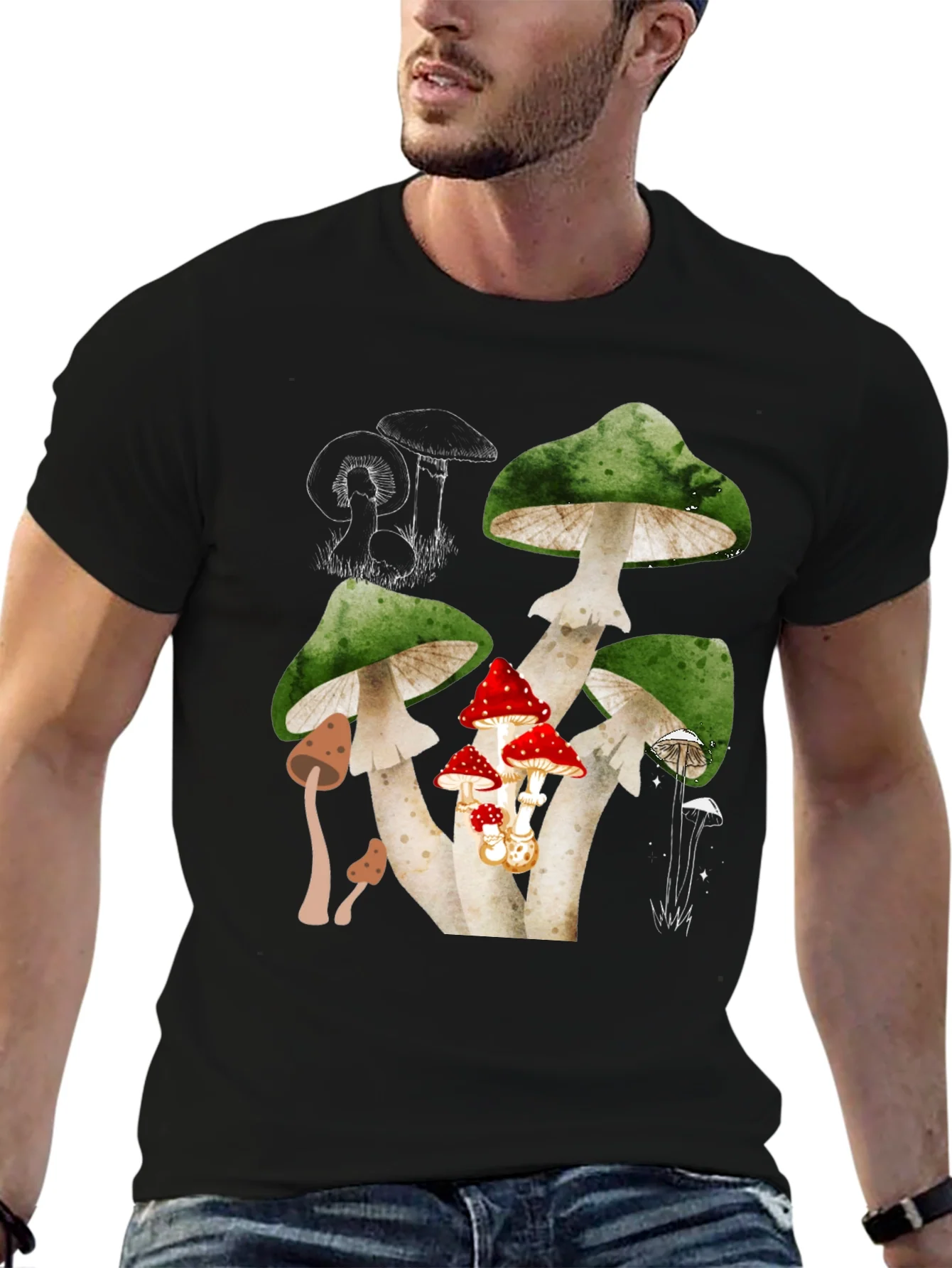 Mushroom Graphic Tee - Unique Nature Design