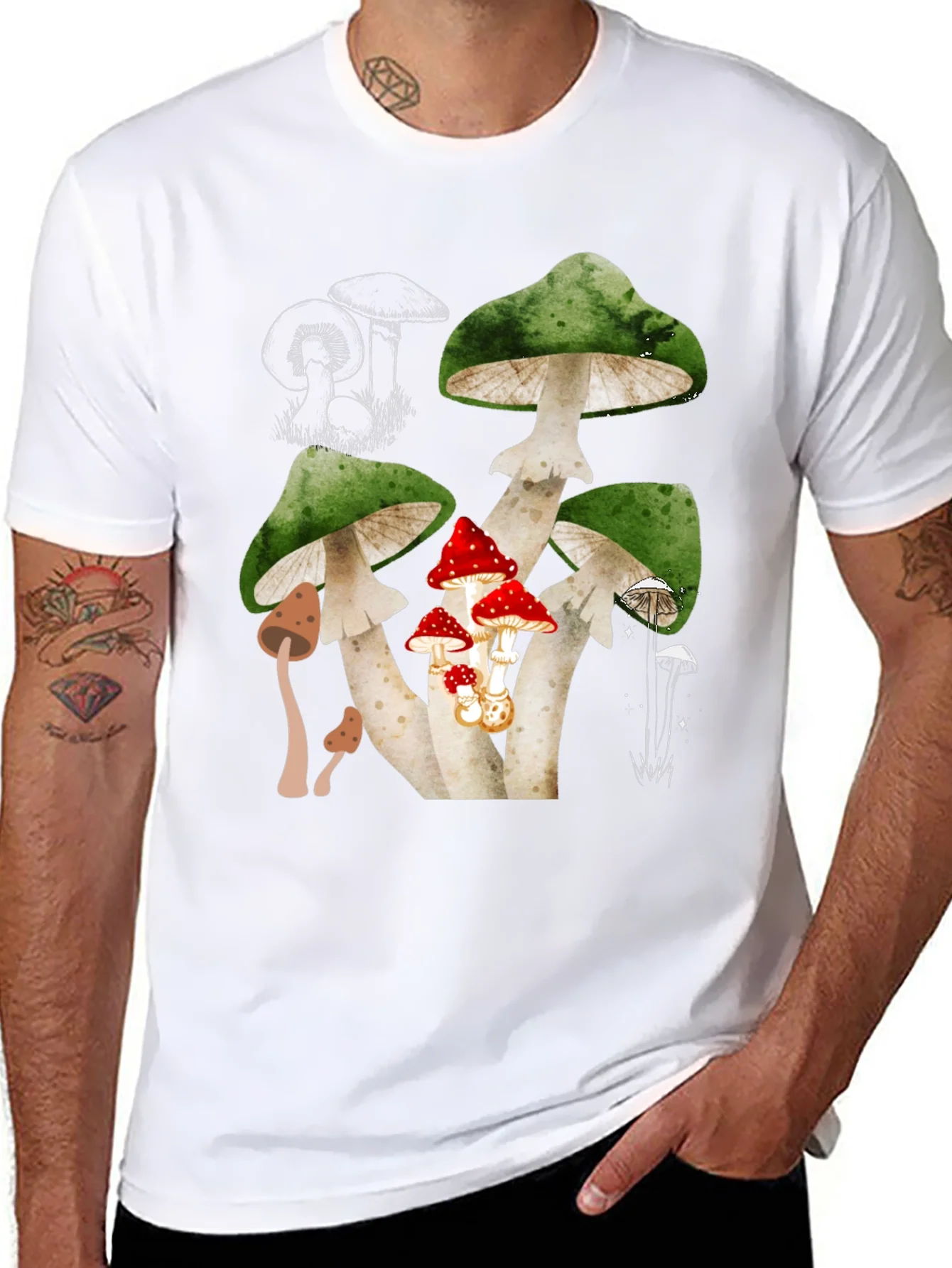 Mushroom Graphic Tee - Unique Nature Design