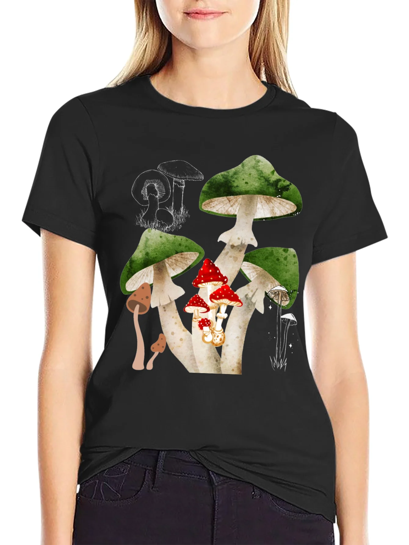 Mushroom Graphic Tee - Unique Nature Design