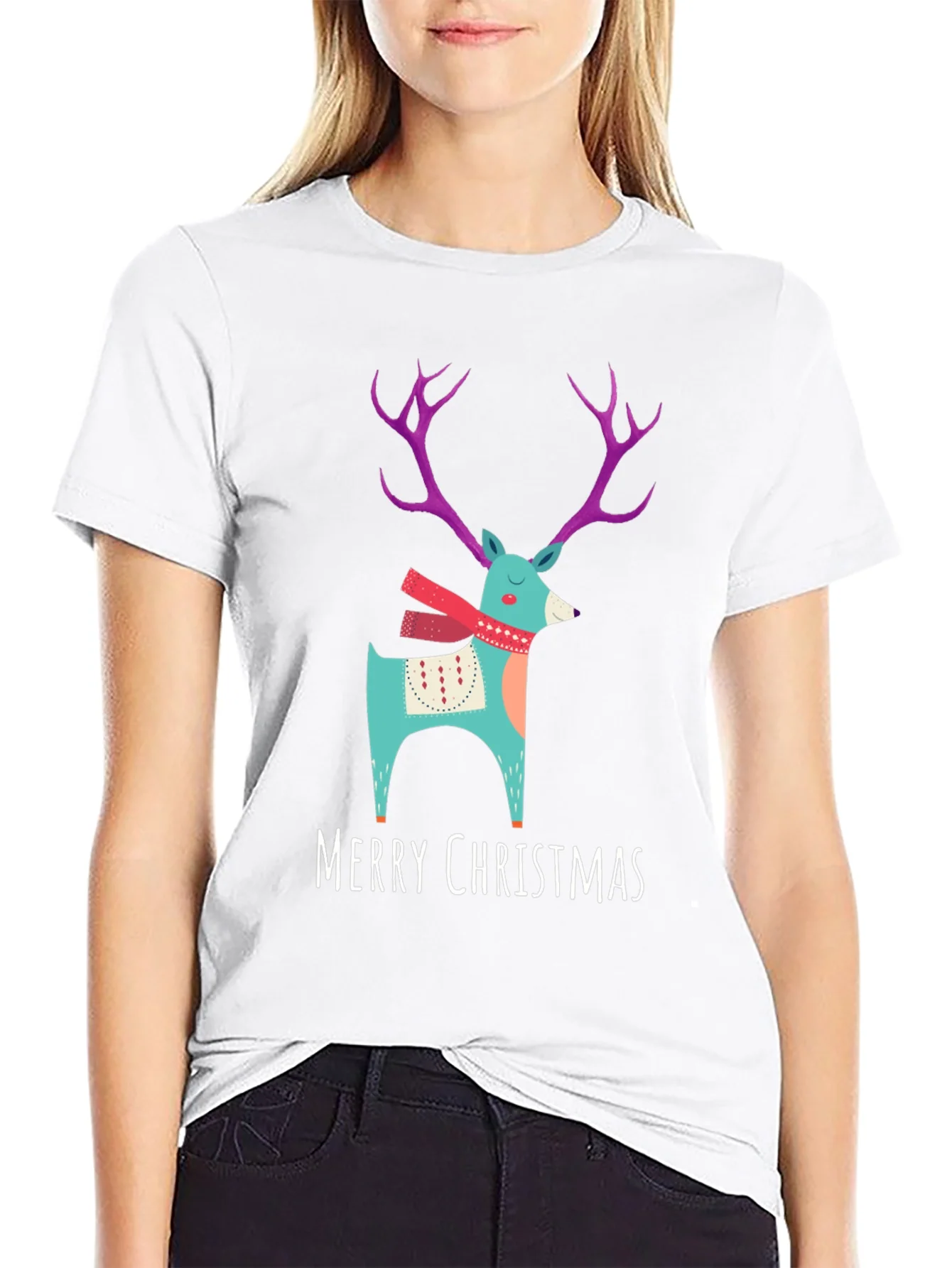 Merry Christmas Reindeer T-Shirt - Holiday Apparel