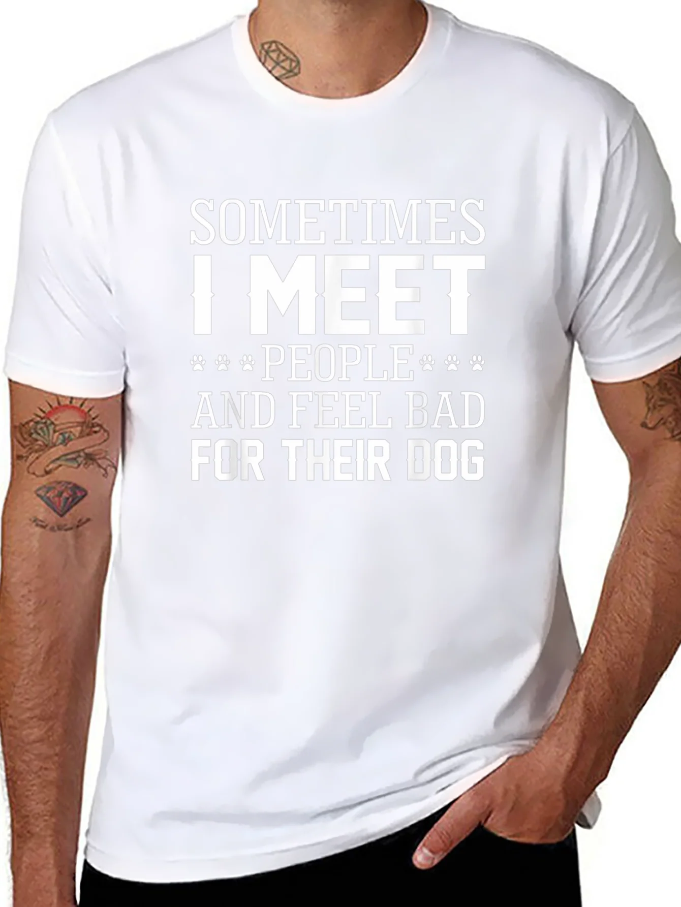 Dog Lover Graphic T-Shirt - Sometimes I Meet People