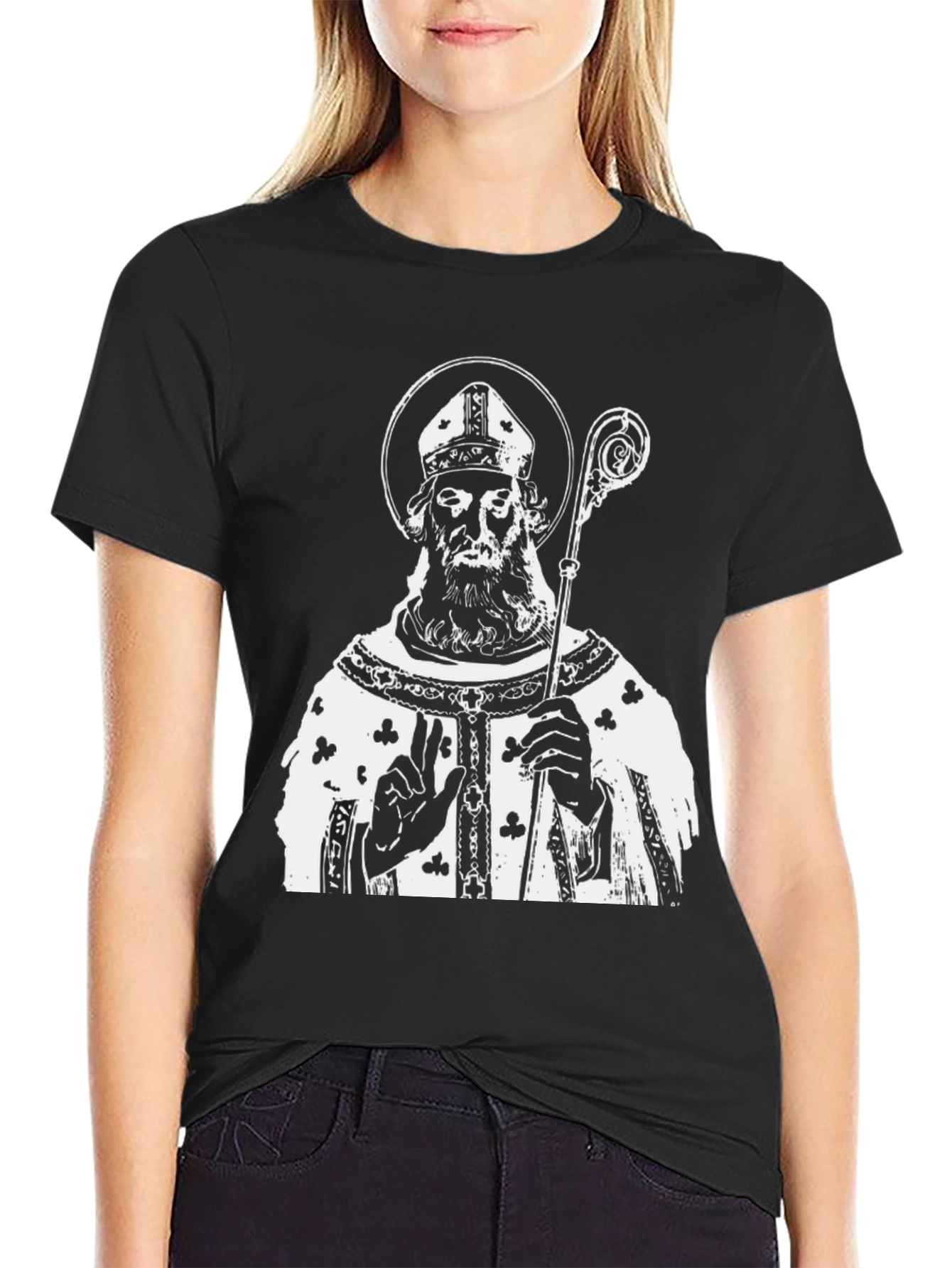 Saint Graphic Tee - Black Cotton T-Shirt