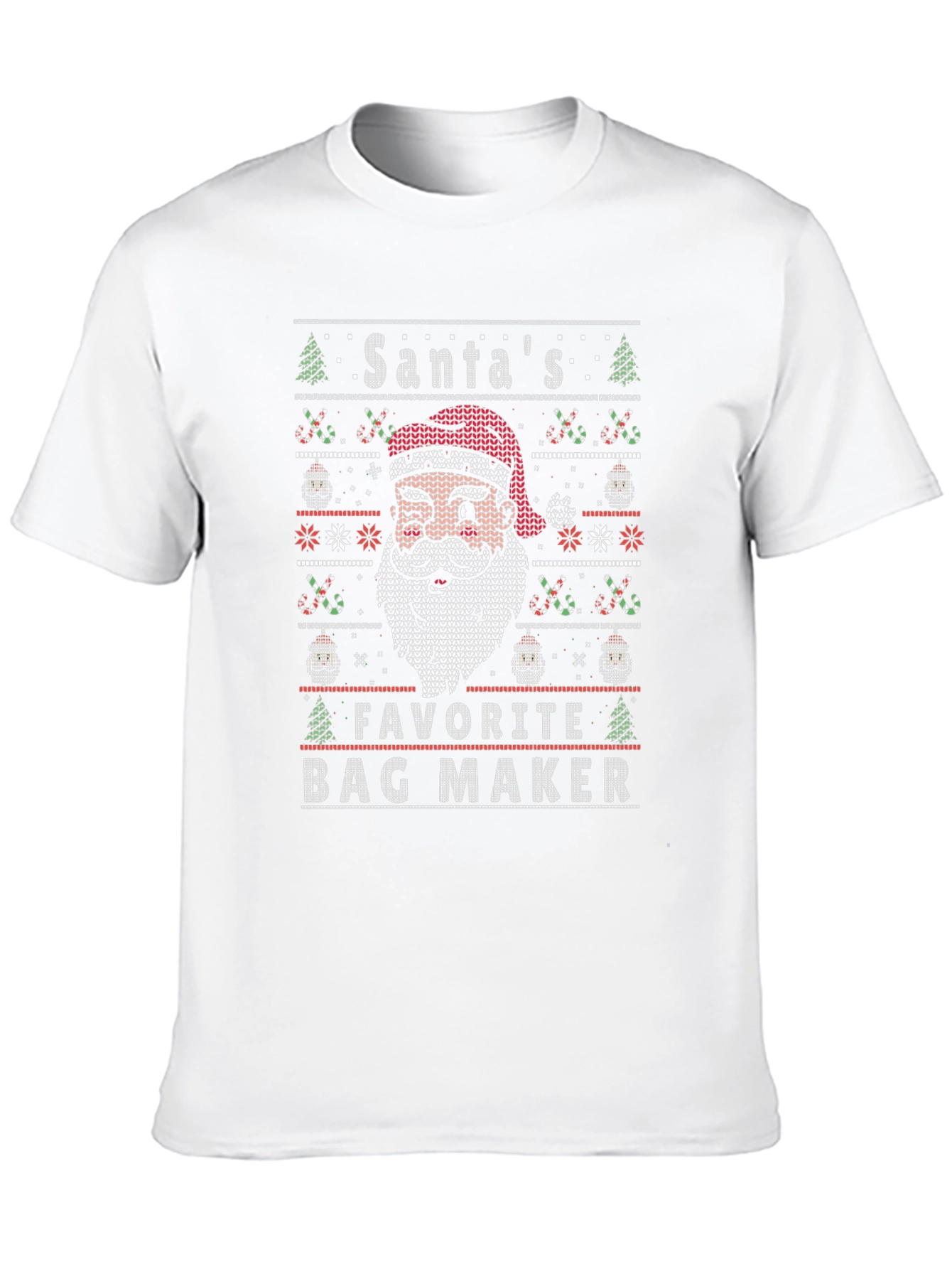 Santas Favorite Bag Maker Christmas Knit T-Shirt
