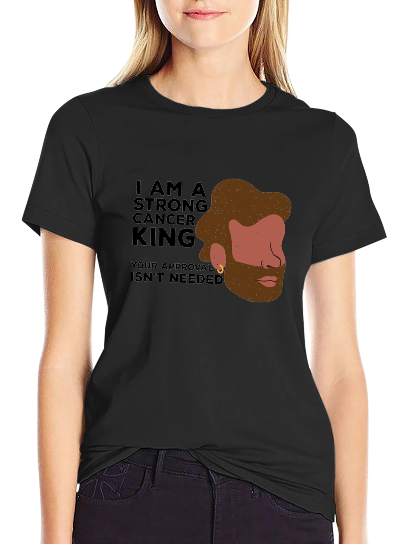 Strong Cancer King Black T-Shirt