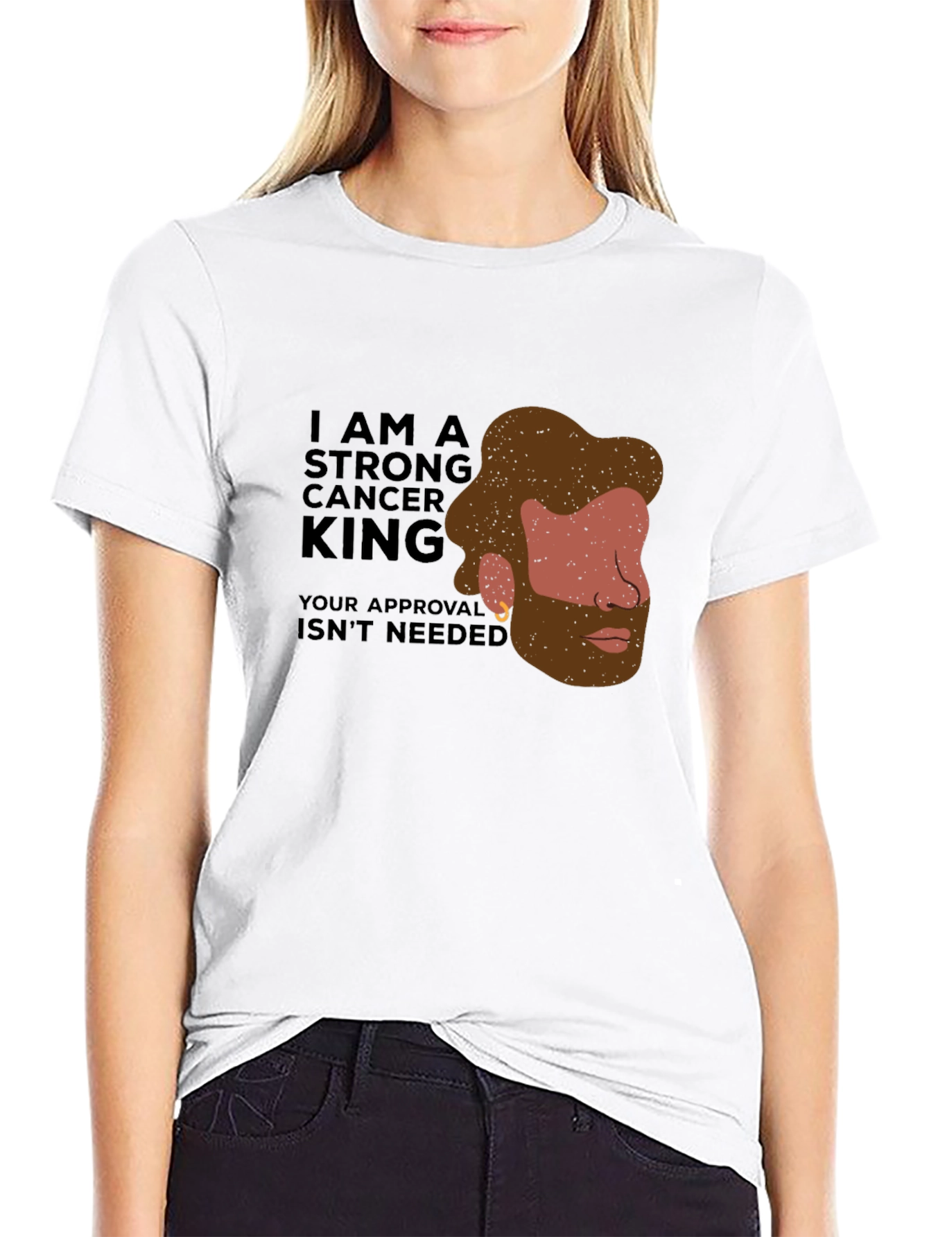 Strong Cancer King Black T-Shirt