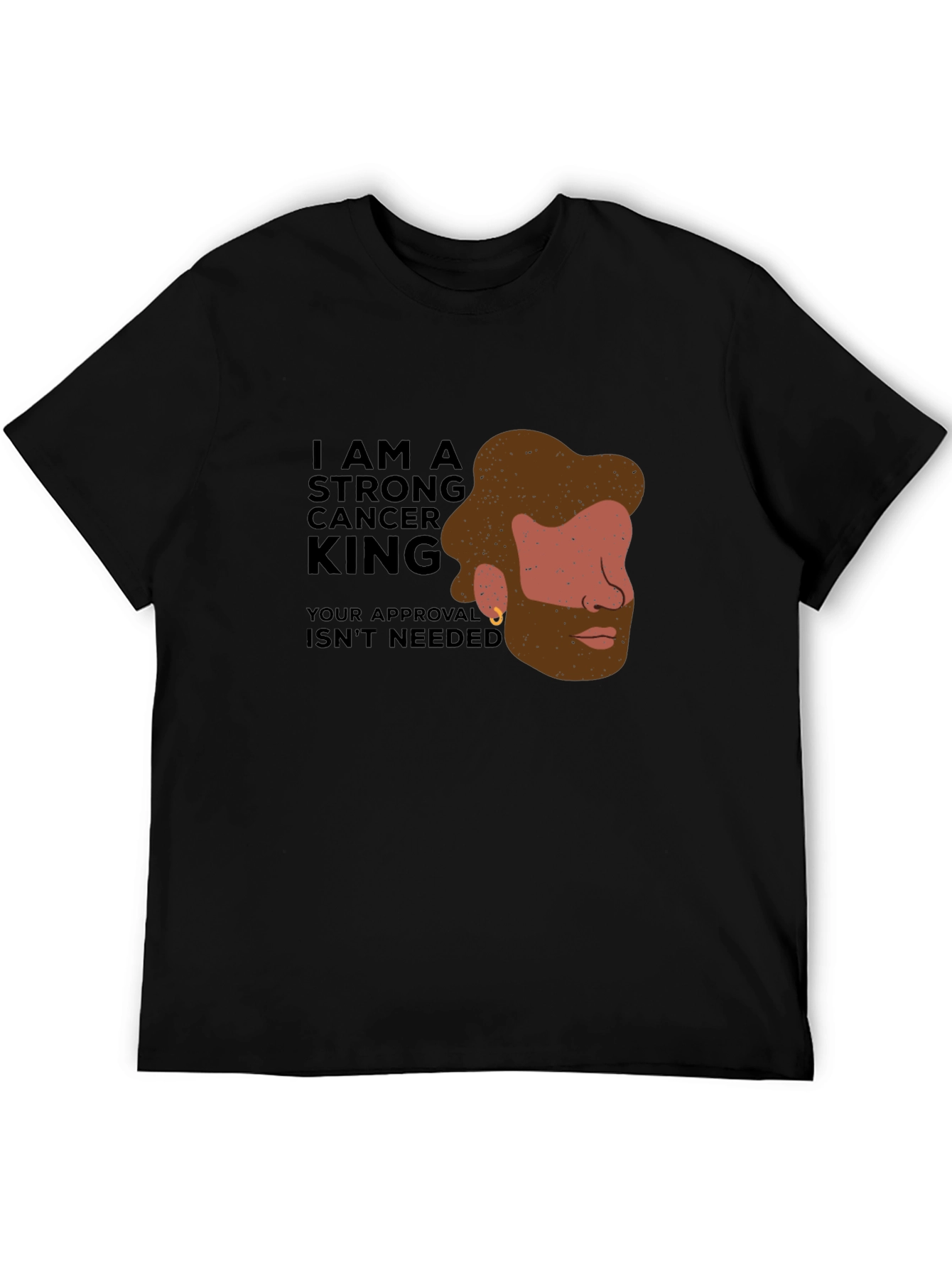 Strong Cancer King Black T-Shirt