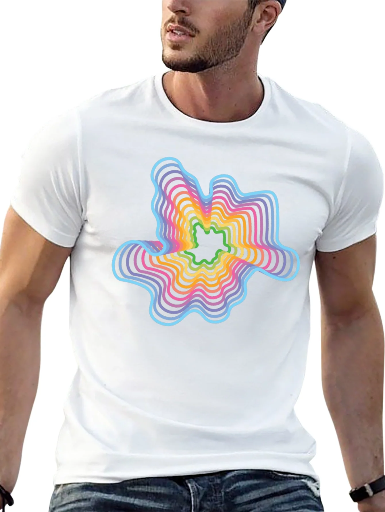 Retro Wave Graphic T-Shirt - Abstract Design