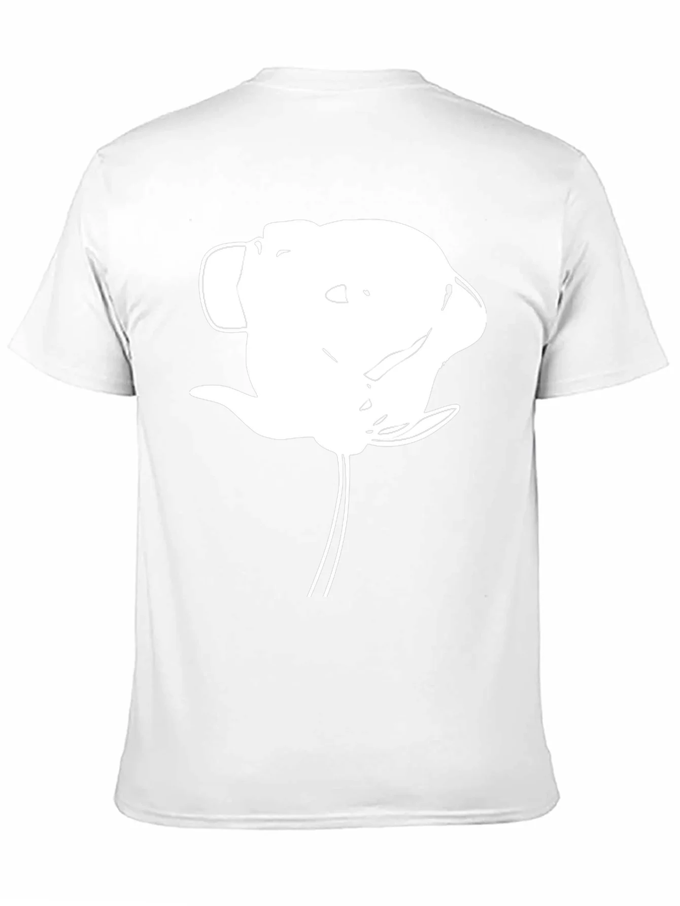 Abstract White Flower Graphic Black T-Shirt