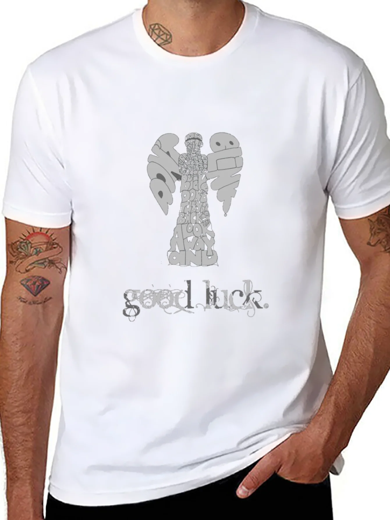 Doctor Who Weeping Angel Good Luck T-Shirt