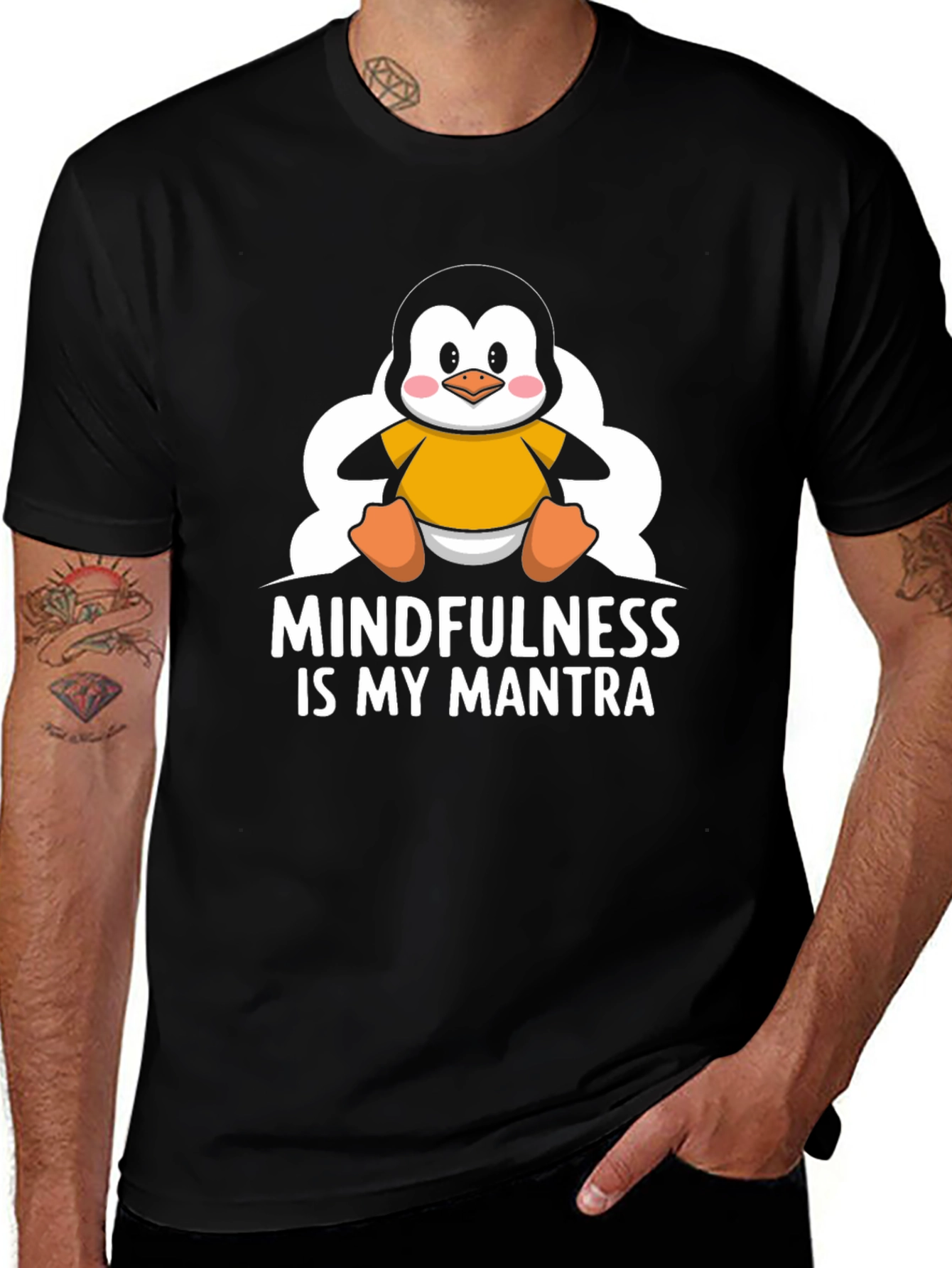 Mindfulness Penguin T-Shirt - Relax & Meditate