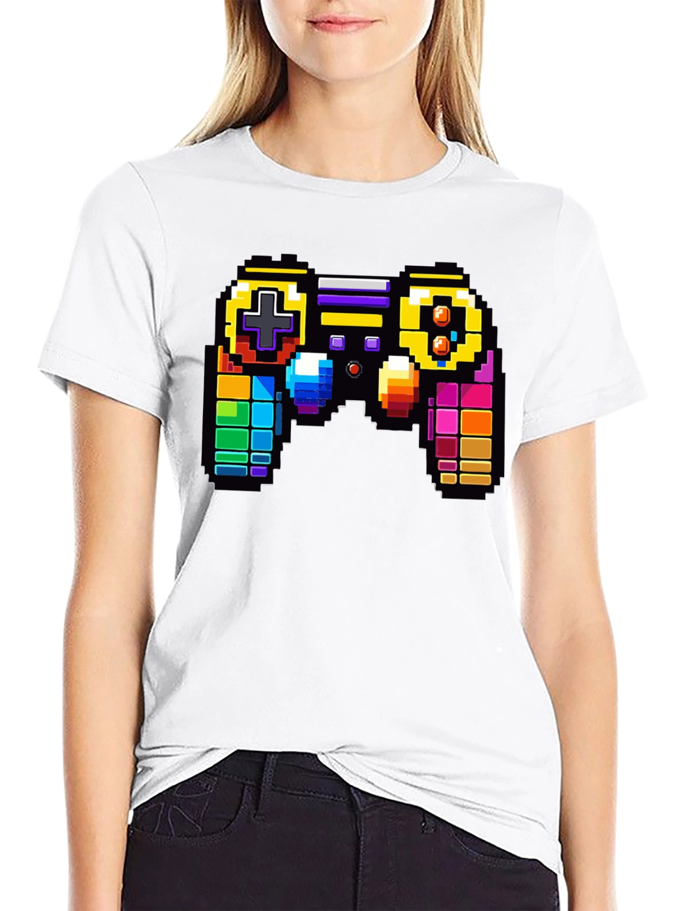 Retro Pixel Game Controller Graphic Tee - Gamer Style