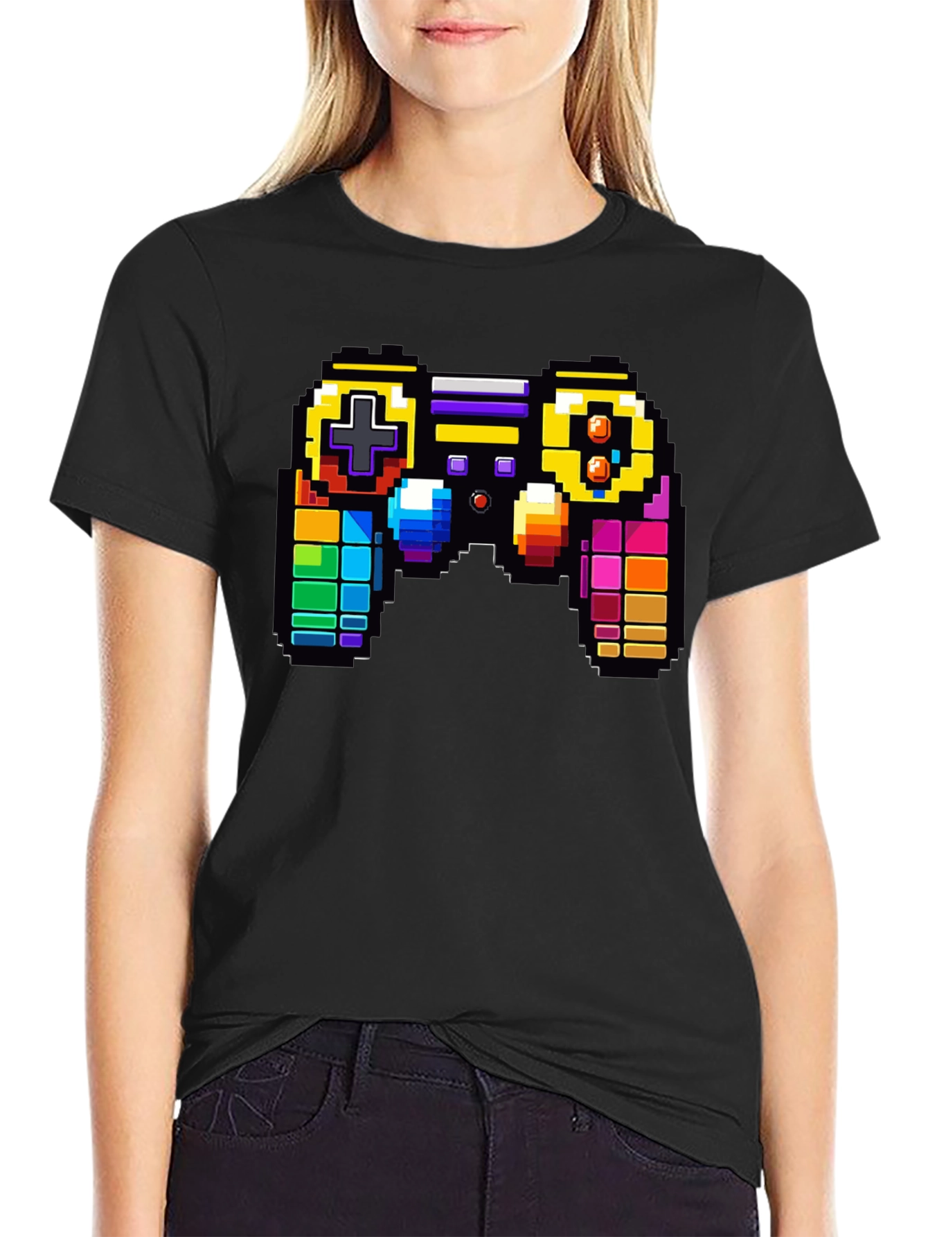 Retro Pixel Game Controller Graphic Tee - Gamer Style