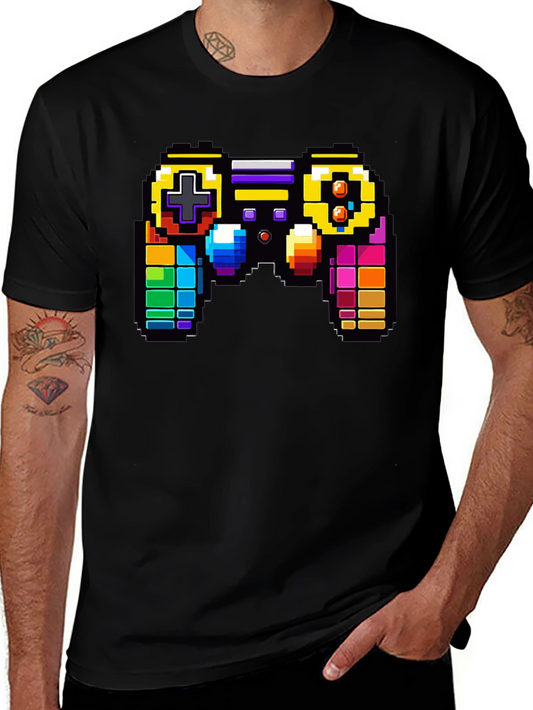 Retro Pixel Game Controller Graphic Tee - Gamer Style