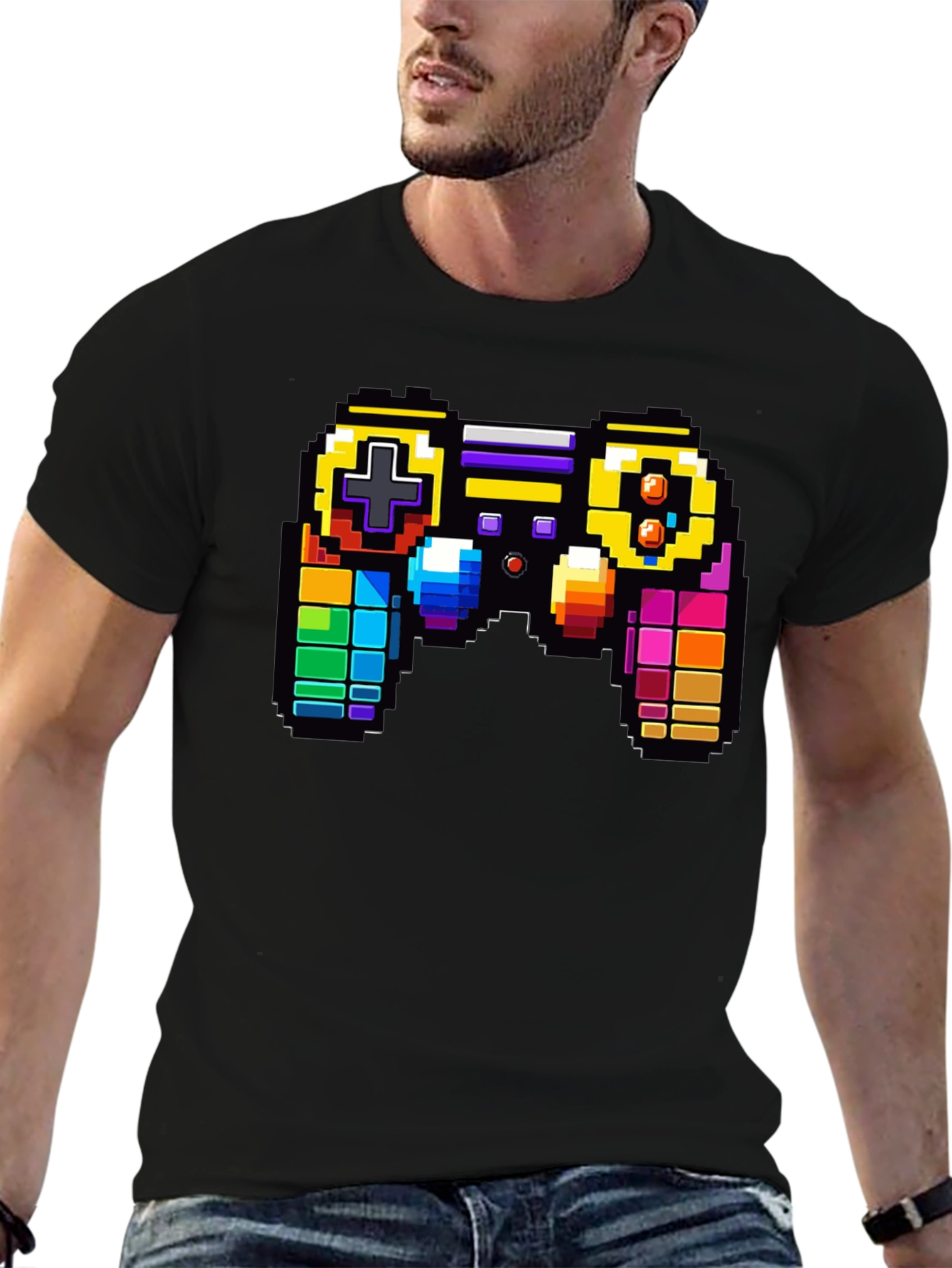 Retro Pixel Game Controller Graphic Tee - Gamer Style