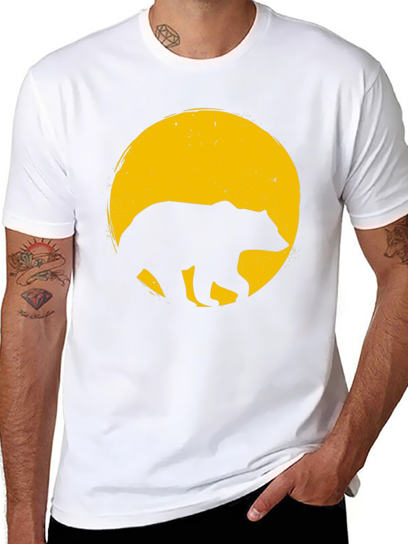 Bear Silhouette Tee - Mens Black T-Shirt