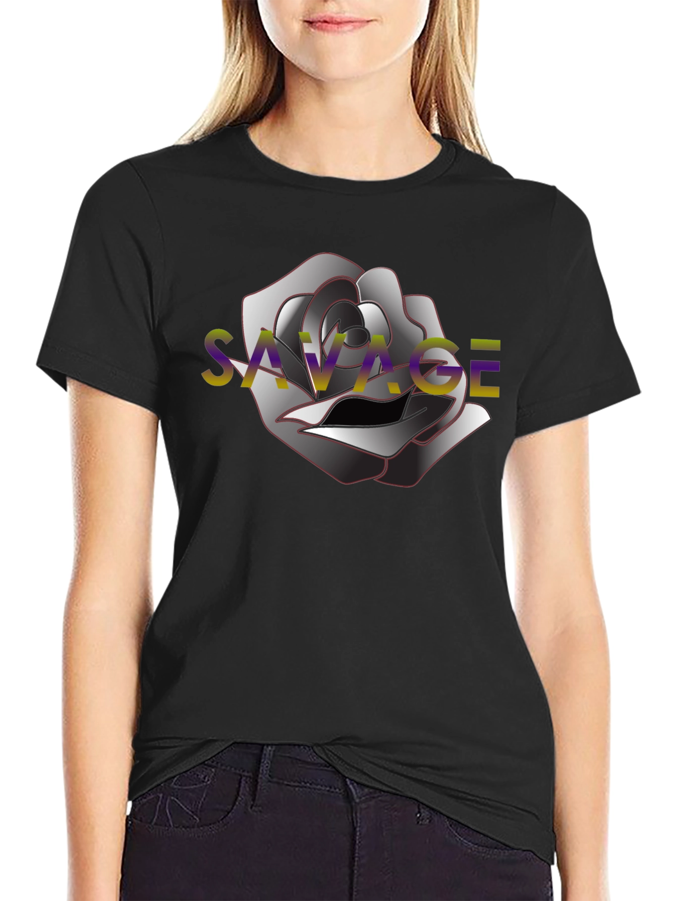 Savage Rose Black T-Shirt