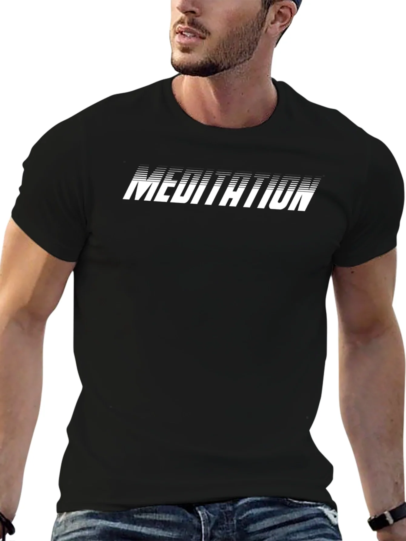 Meditation Graphic Tee - Black Casual Shirt