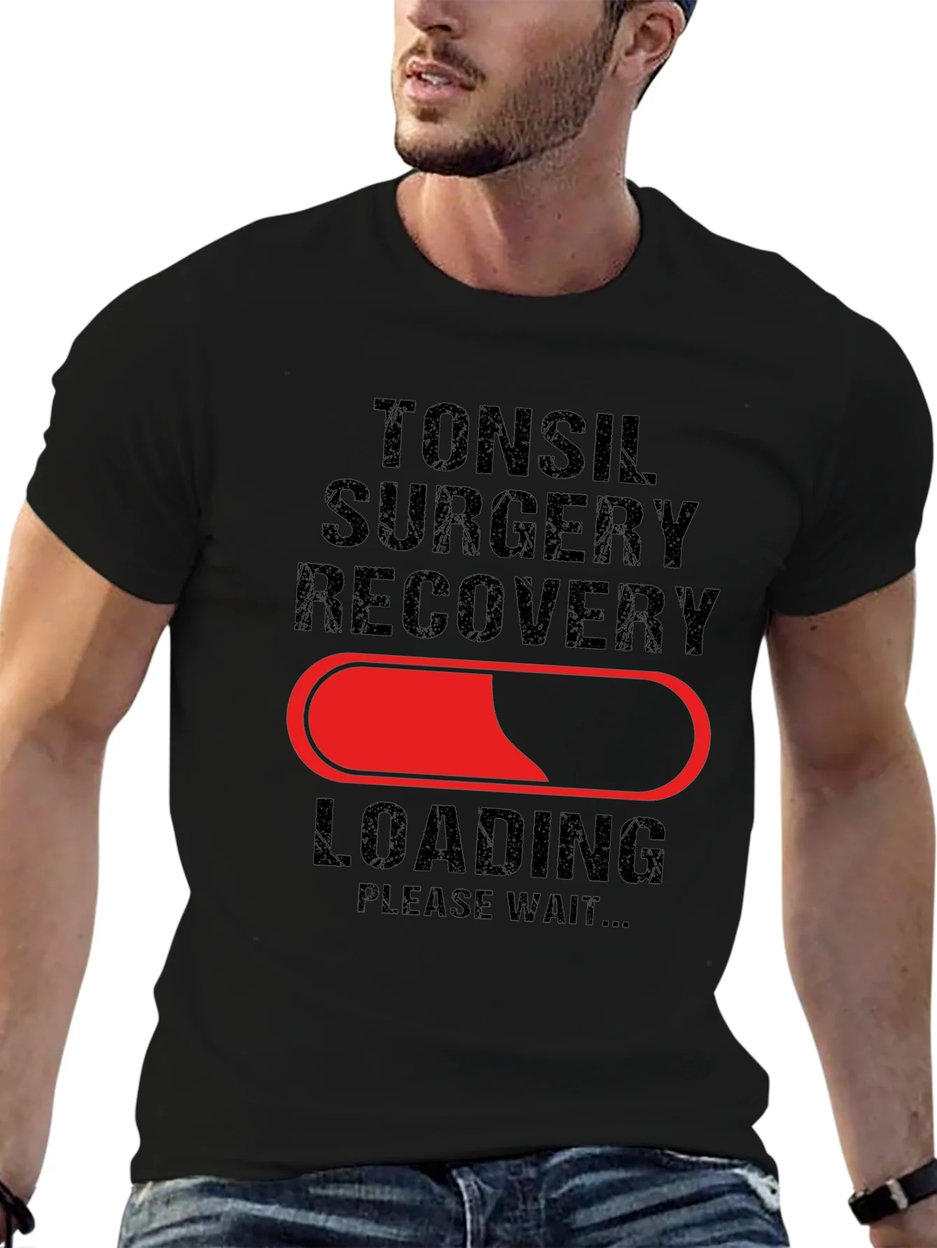 Tonsil Surgery Recovery Loading T-Shirt - Get Well Soon!