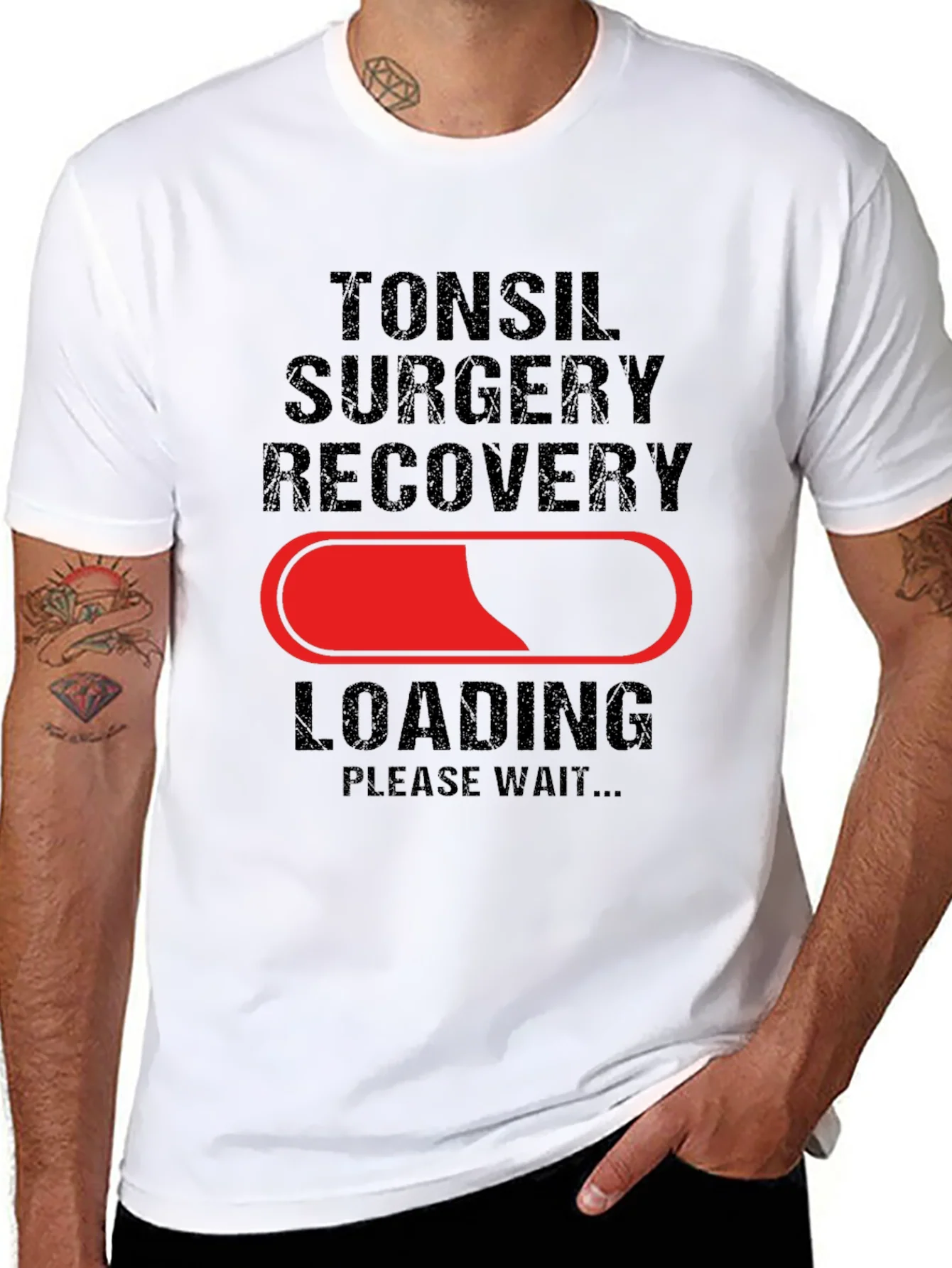 Tonsil Surgery Recovery Loading T-Shirt - Get Well Soon!