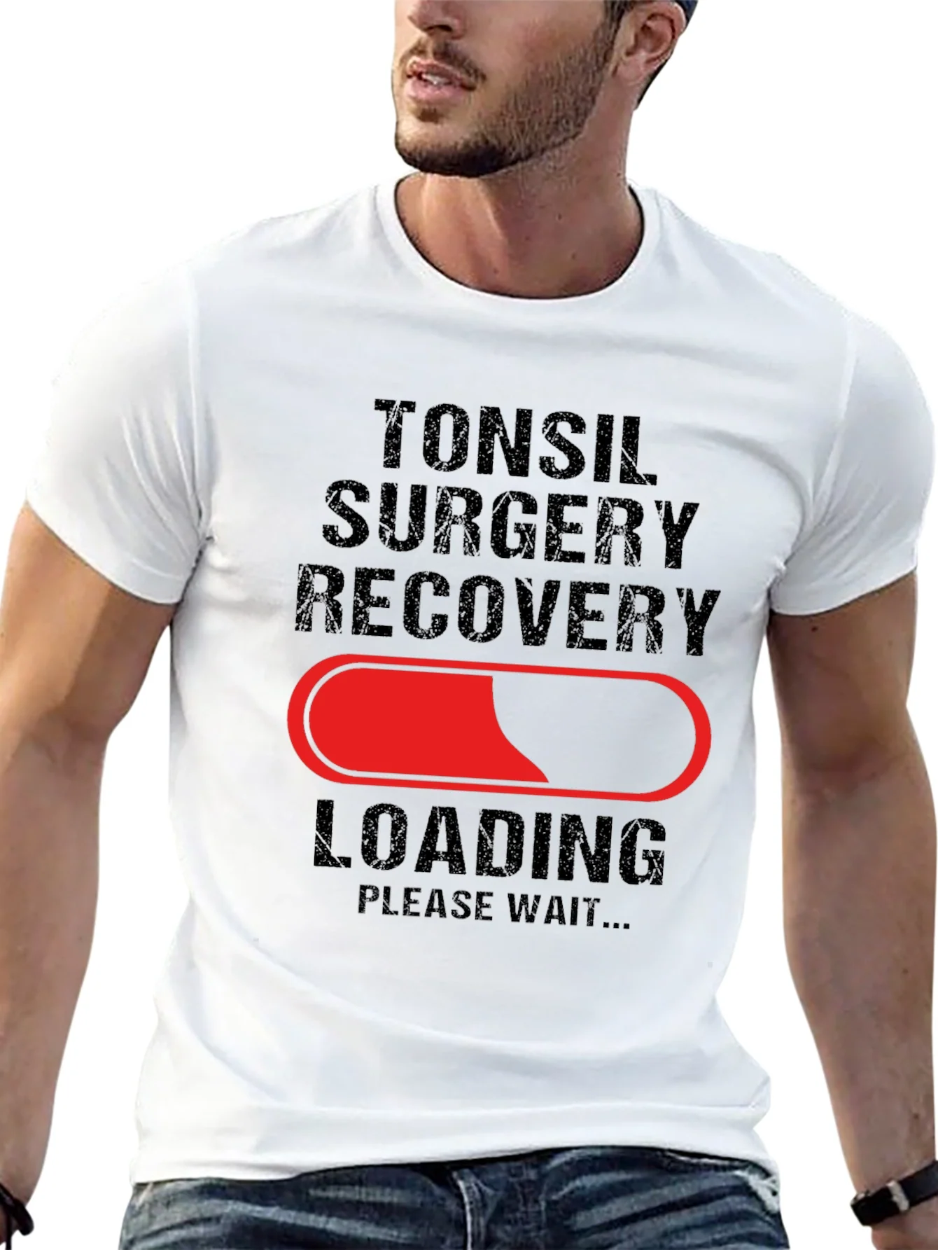 Tonsil Surgery Recovery Loading T-Shirt - Get Well Soon!