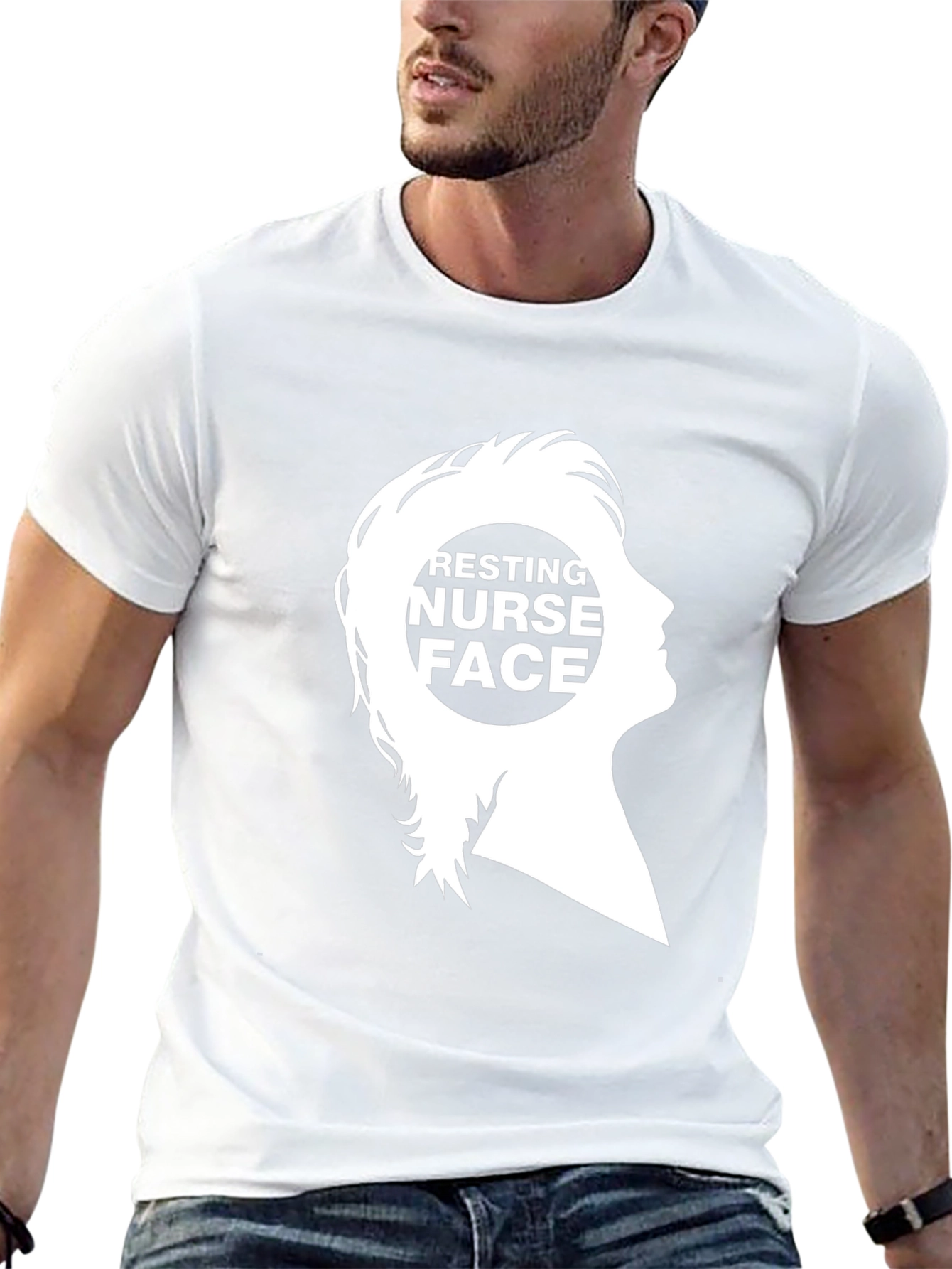 Resting Nurse Face Graphic Tee - Black Cotton T-Shirt