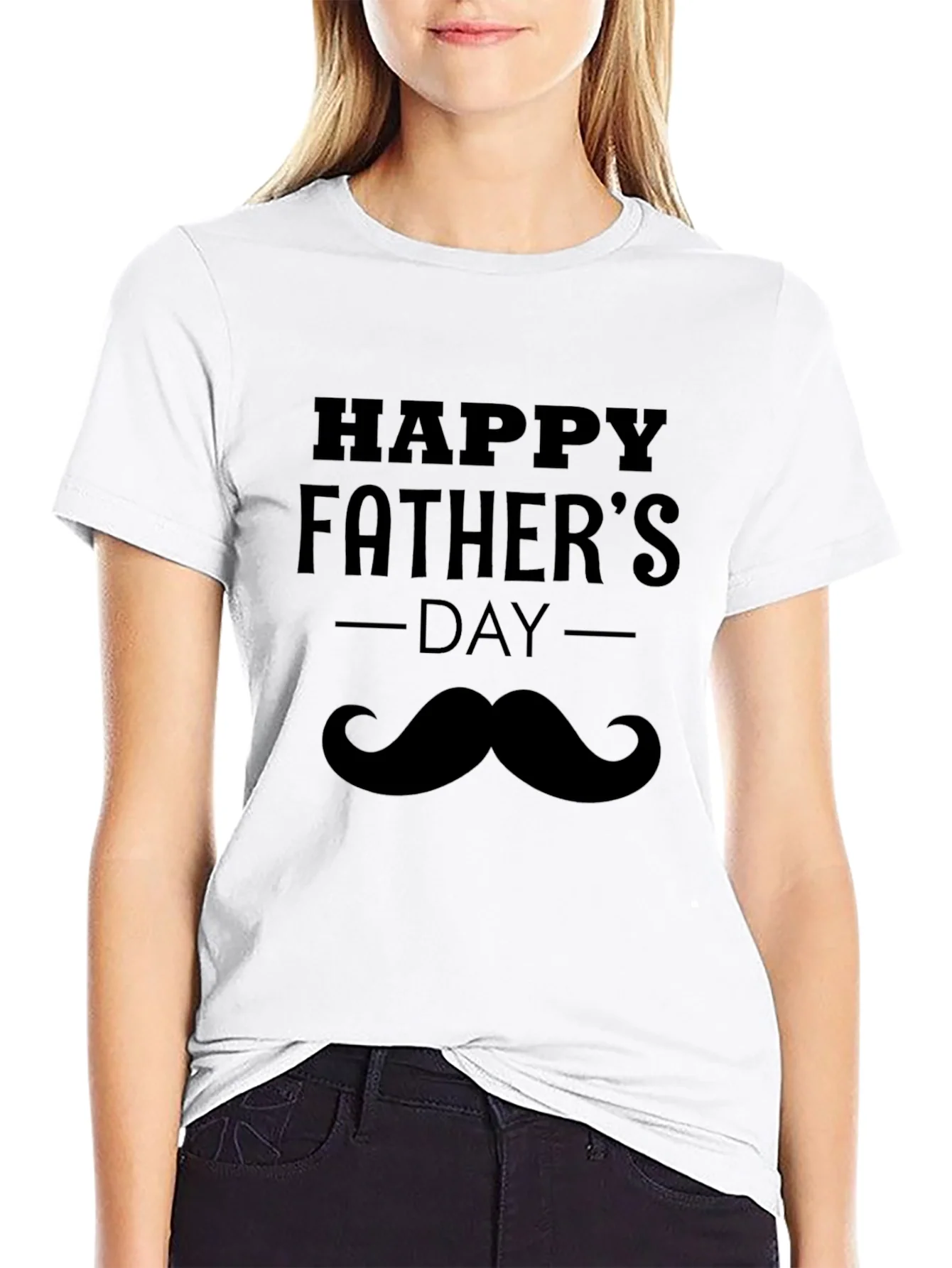 Happy Fathers Day T-Shirt Mustache Graphic Tee