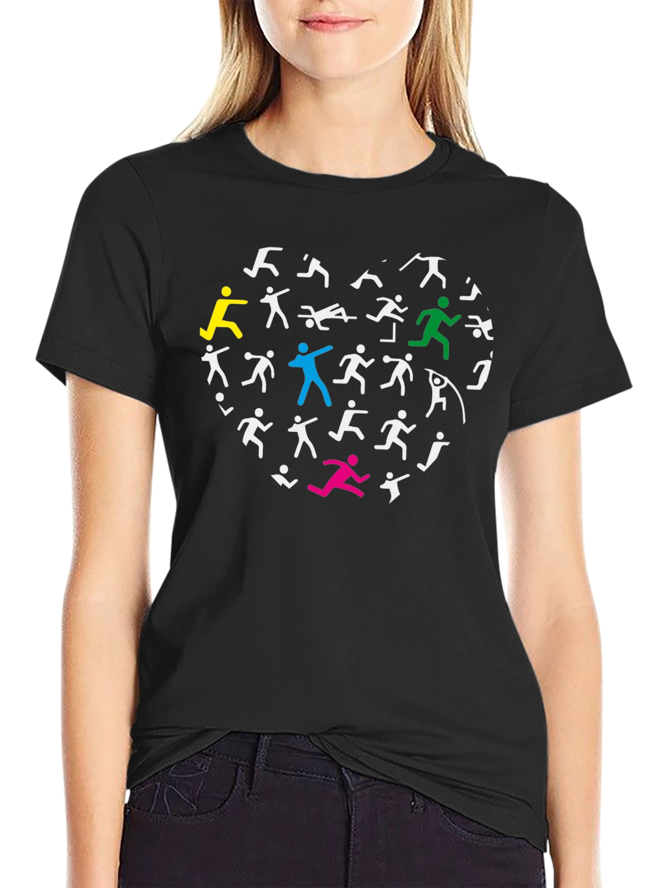 Athletic Heart Graphic T-Shirt - Black