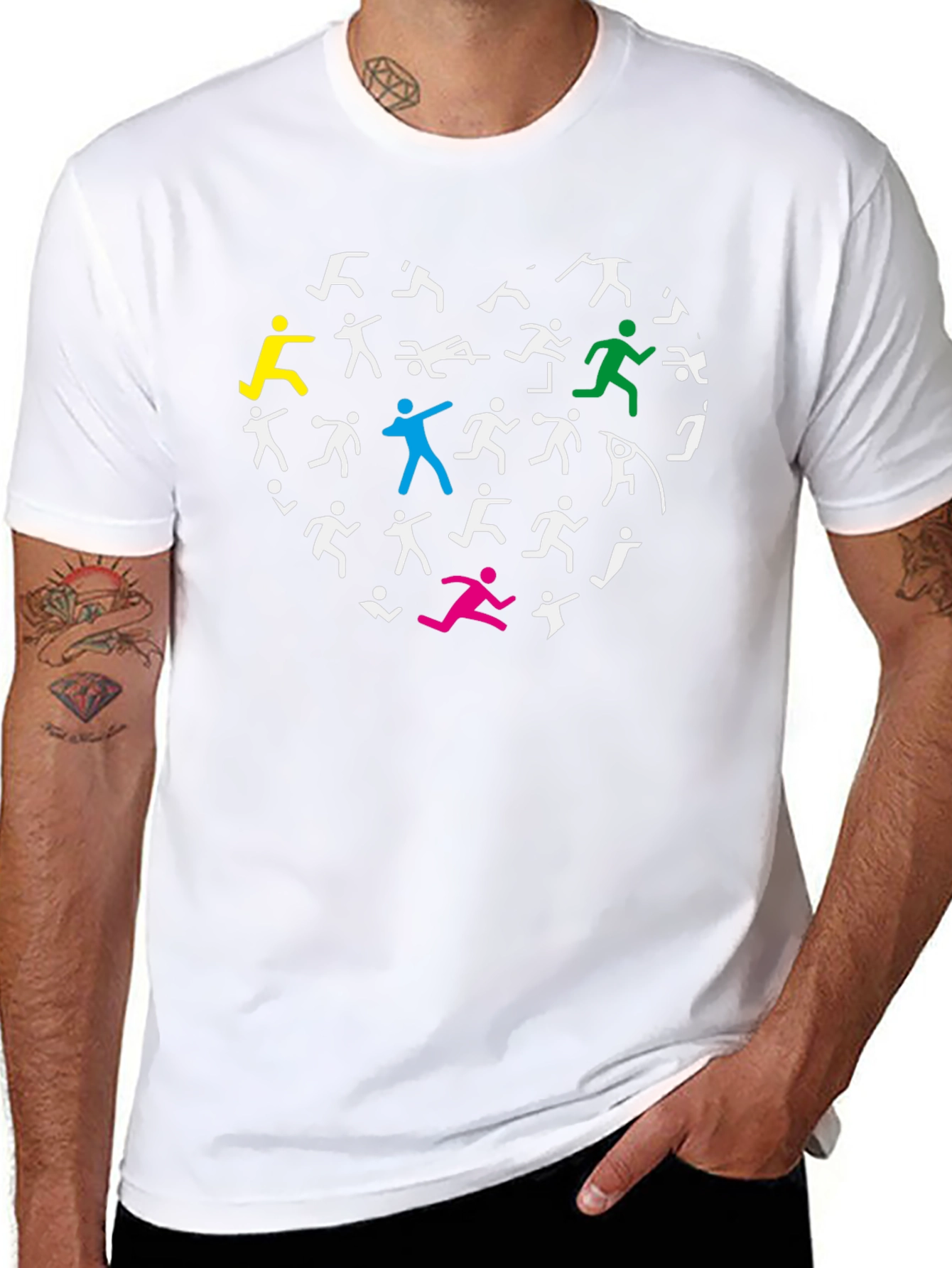 Athletic Heart Graphic T-Shirt - Black