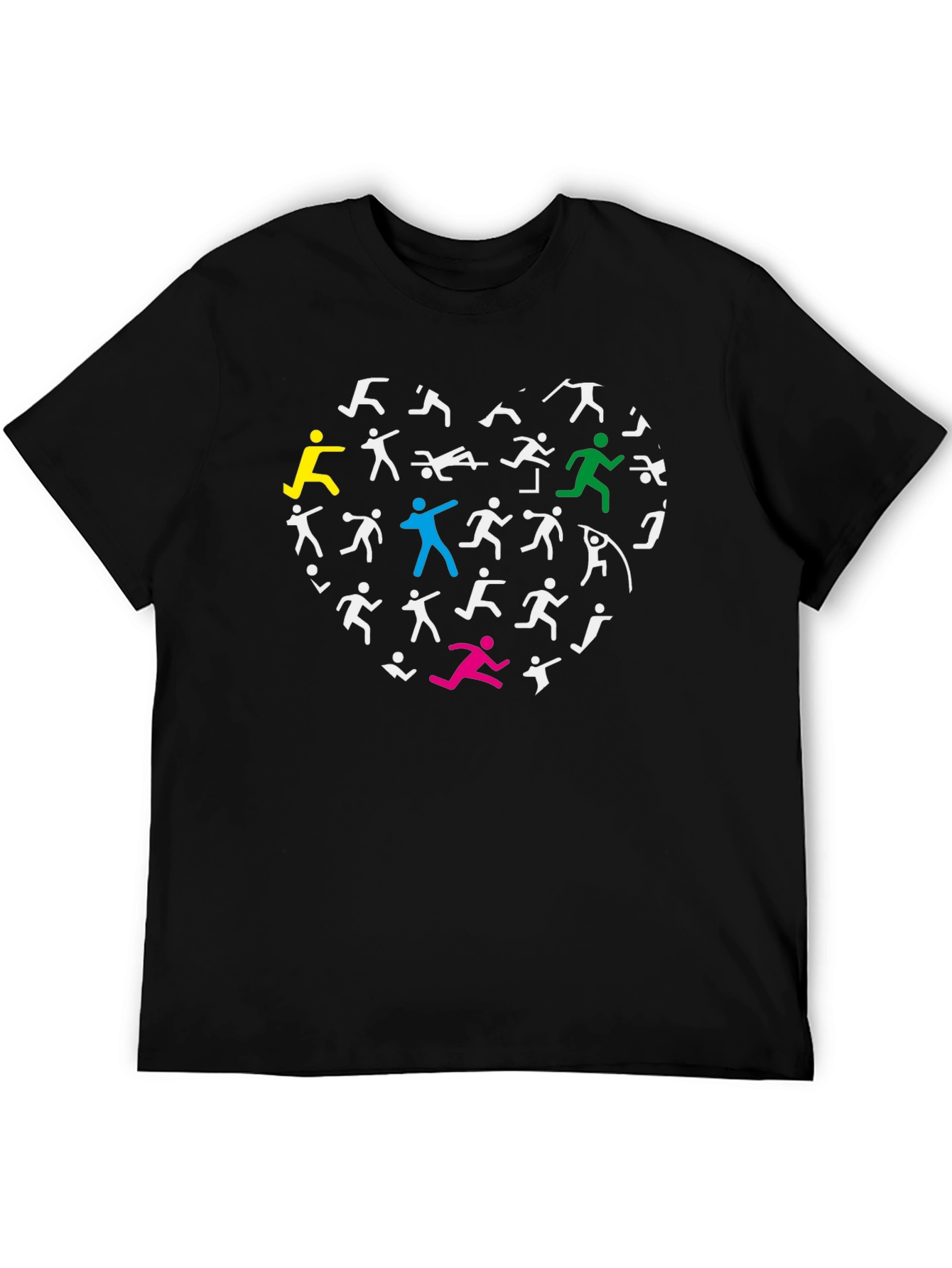 Athletic Heart Graphic T-Shirt - Black