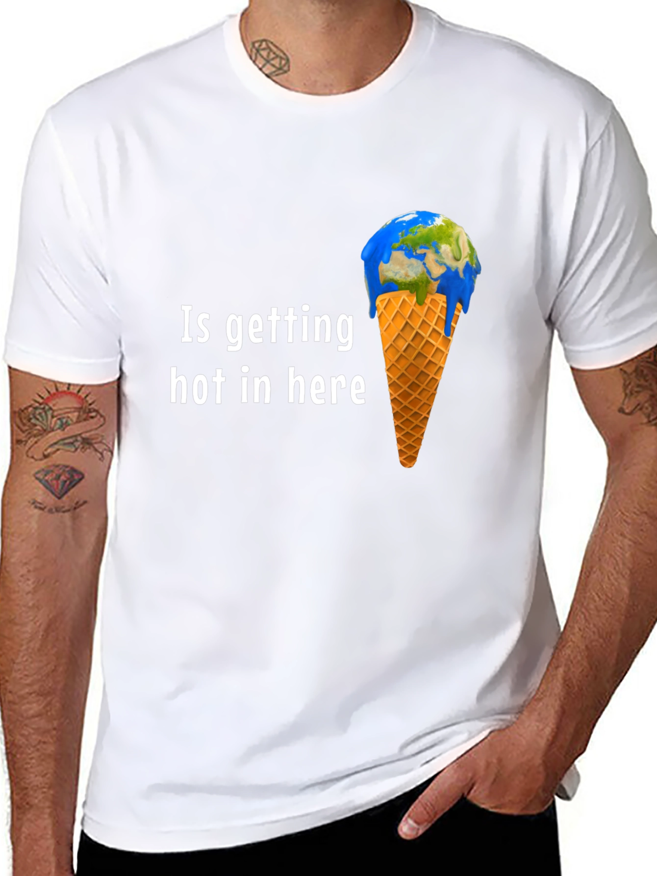 Global Warming T-Shirt - Earth Ice Cream Design