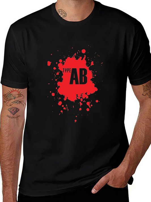 Type AB Blood Splatter Graphic T-Shirt