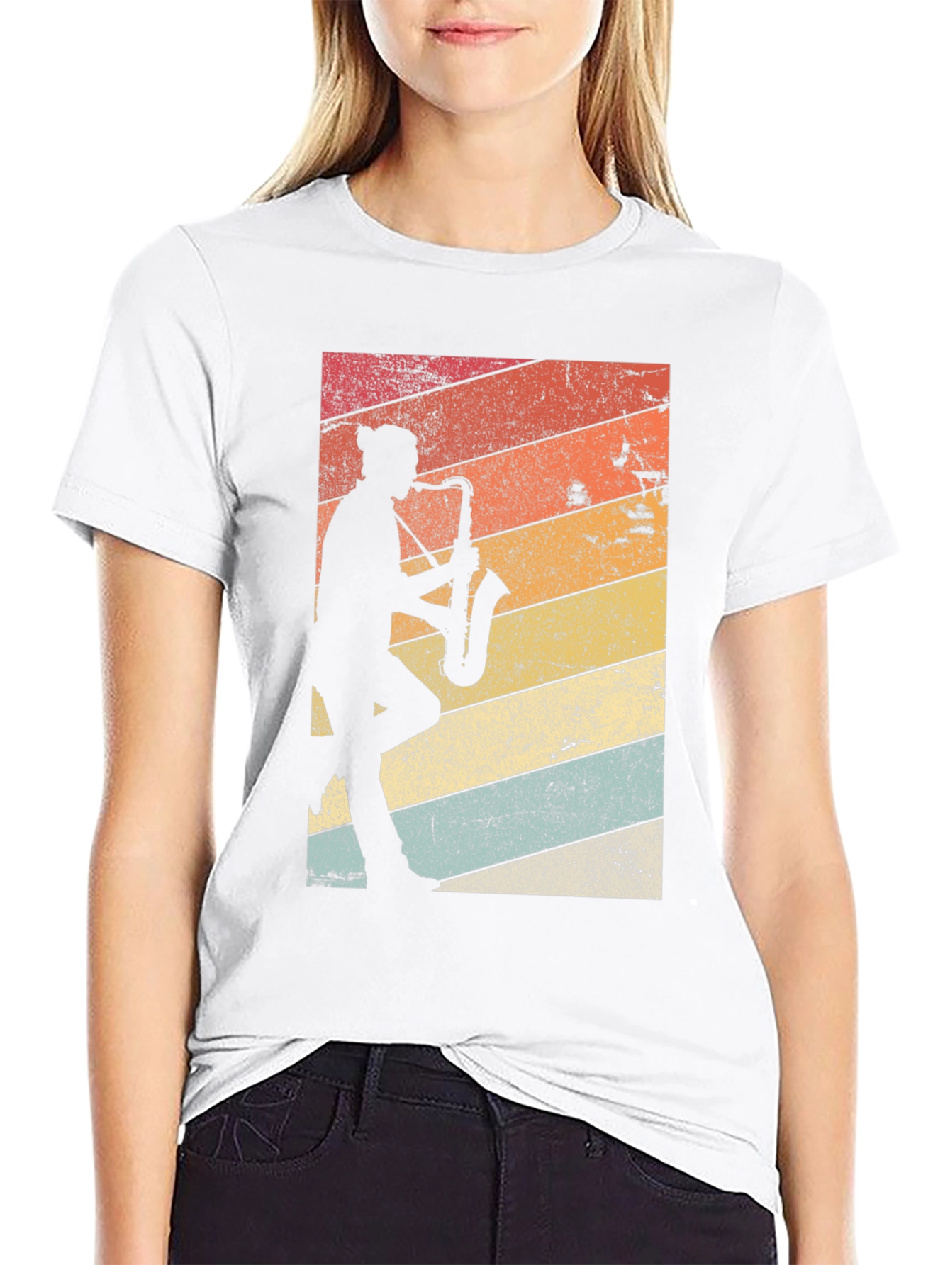 Retro Saxophone Player Graphic Tee