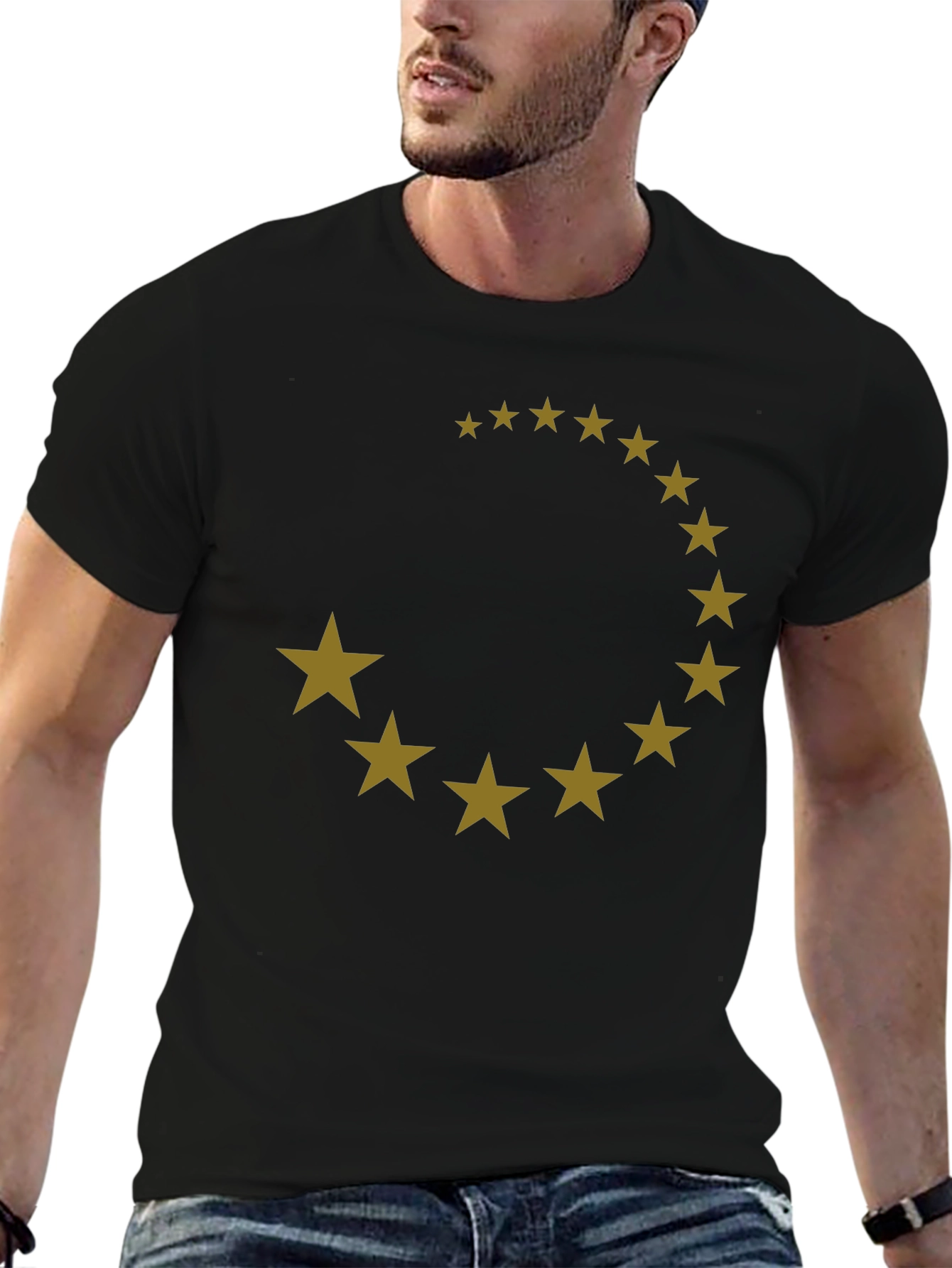 Star Circle Graphic Black T-Shirt