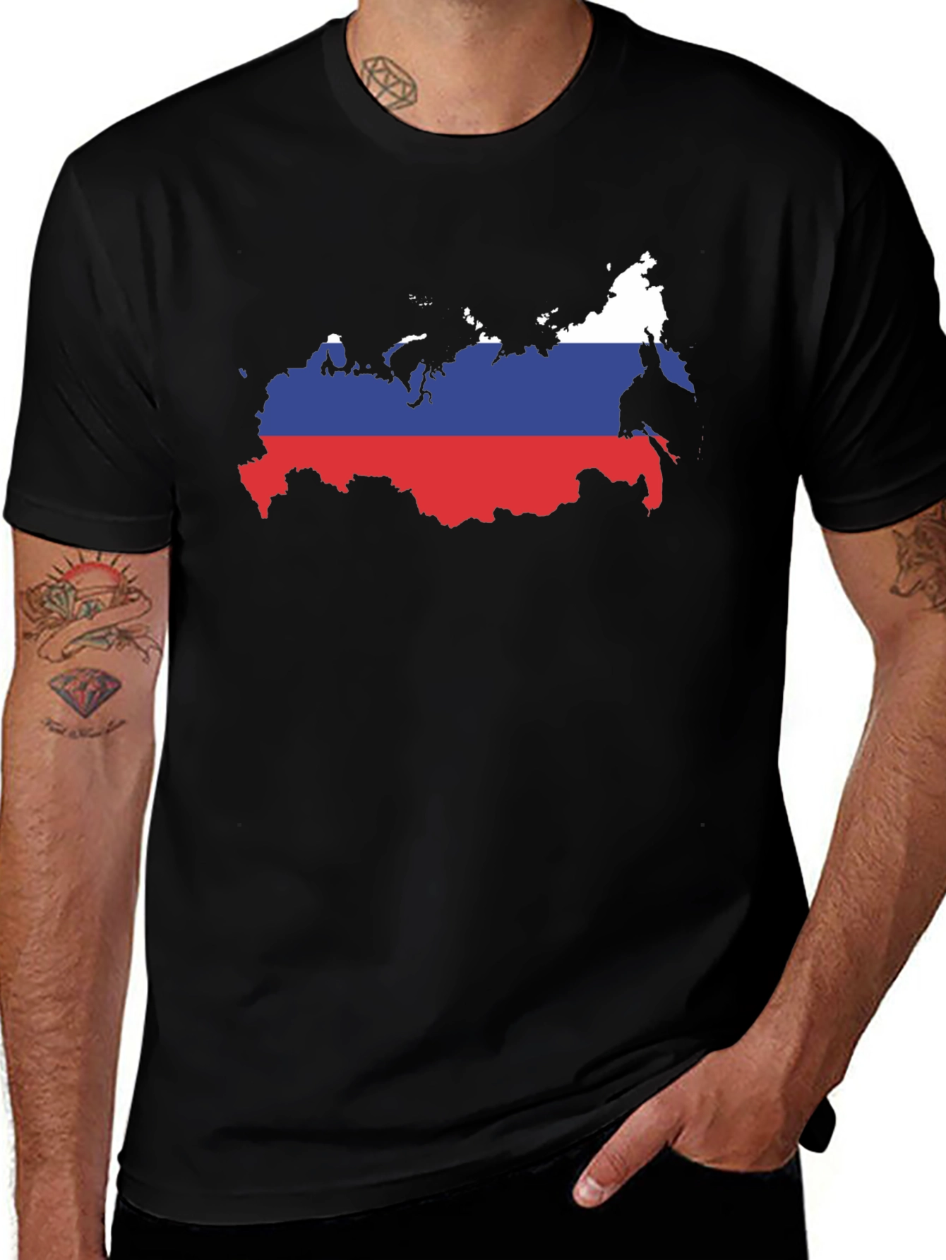 Russian Flag Map T-Shirt