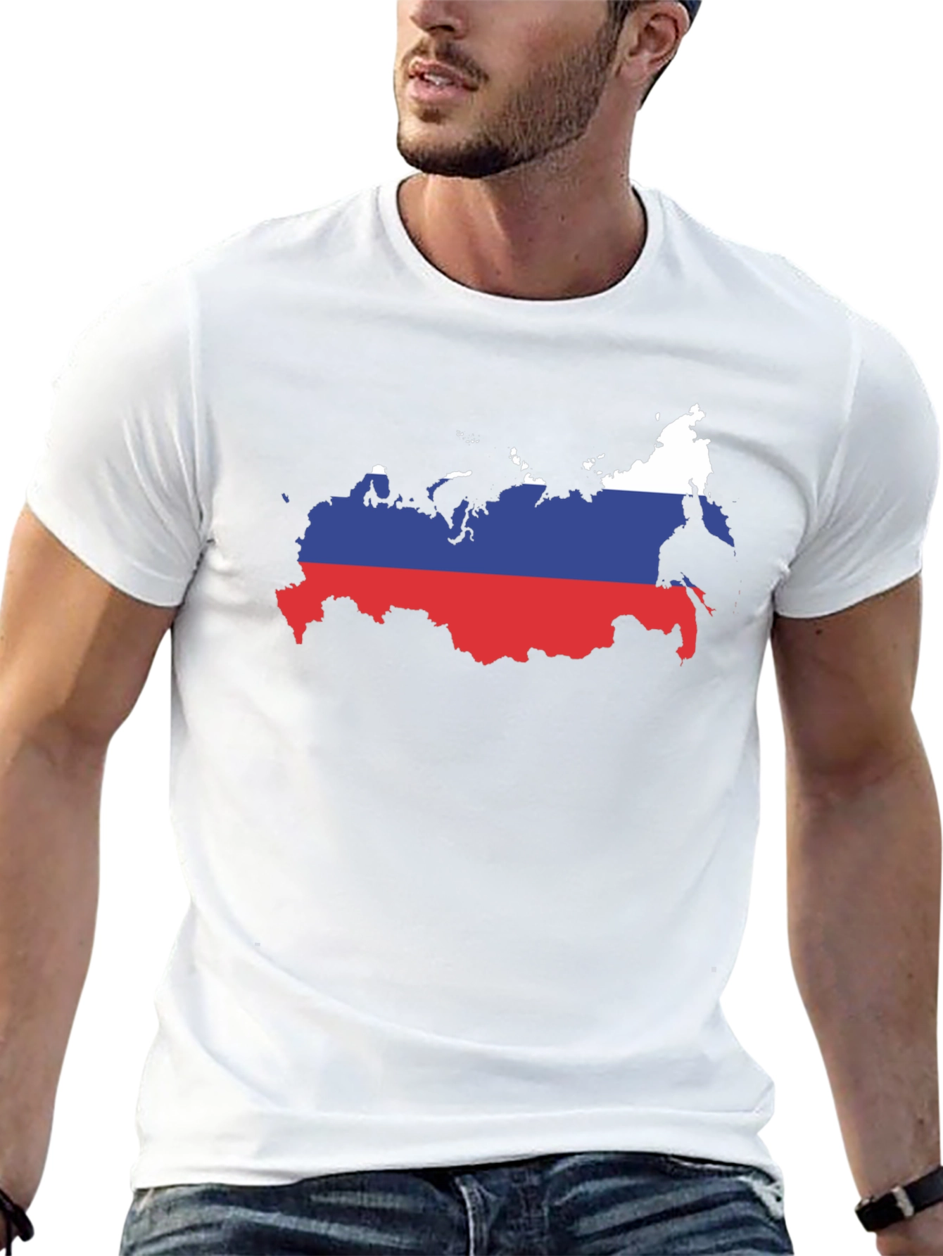 Russian Flag Map T-Shirt