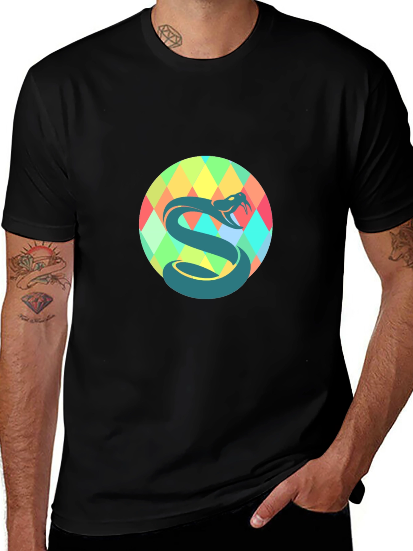 Snake Graphic Black T-Shirt