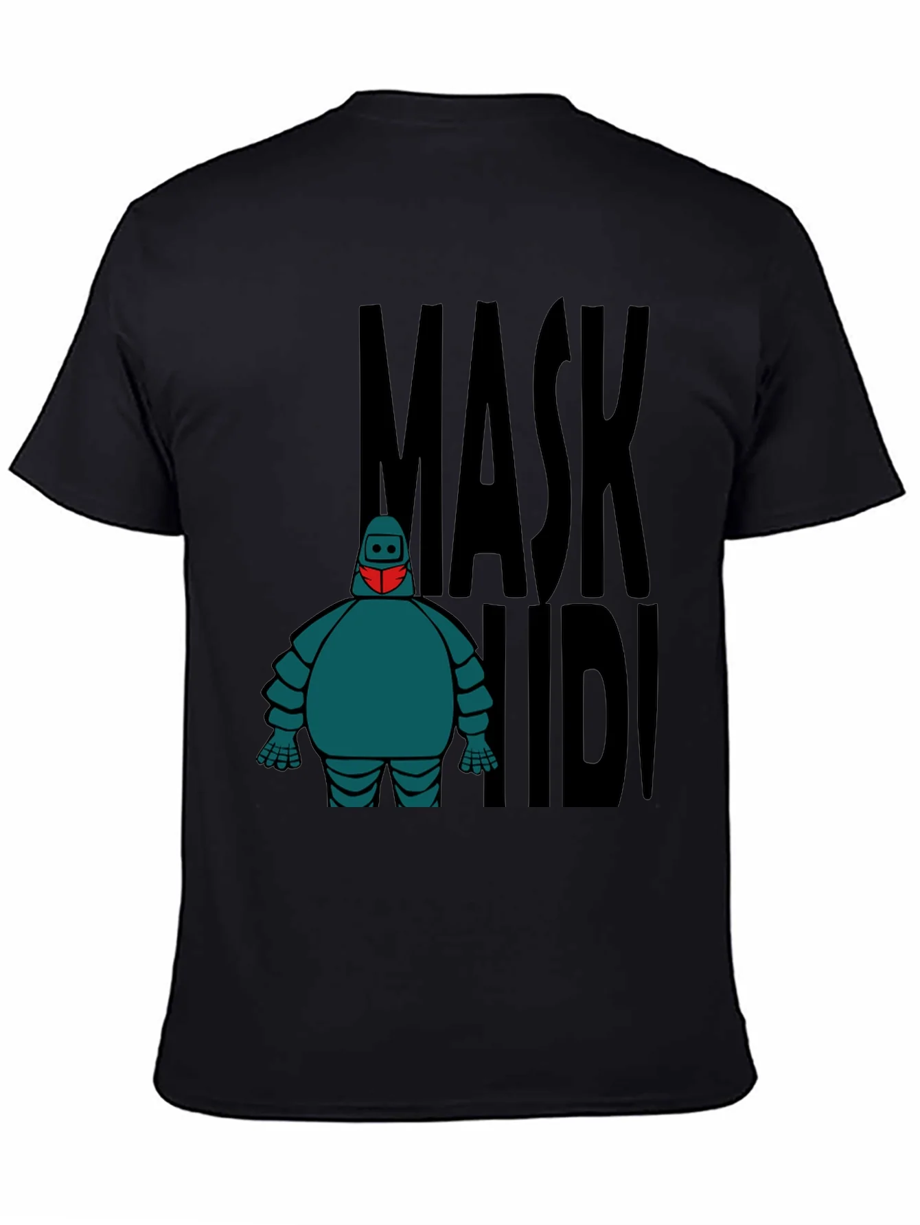 Mask Up Robot Graphic Tee - Stylish Protection