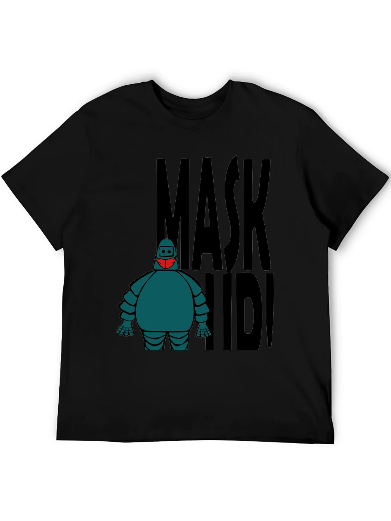 Mask Up Robot Graphic Tee - Stylish Protection